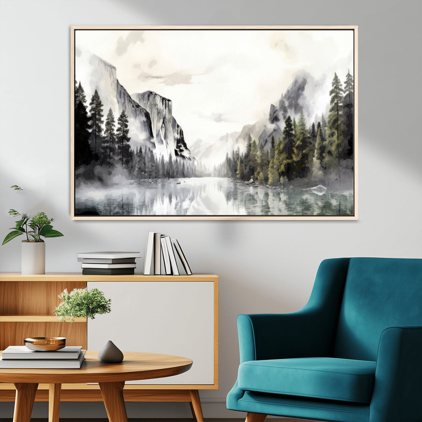 MGV-FC-36X24 - Yosemite Valley Wall Art Canvas Print – Framed and Ready to Hang – Majestic Nature Landscape Décor