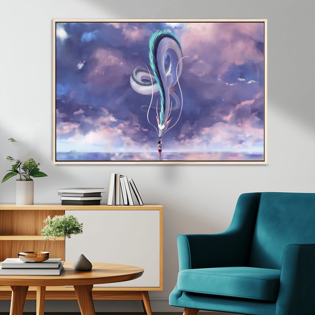 Spirited Away Haku and Chihiro Canvas Print, Anime Lover, Hayao Miyazaki Studio Ghibli