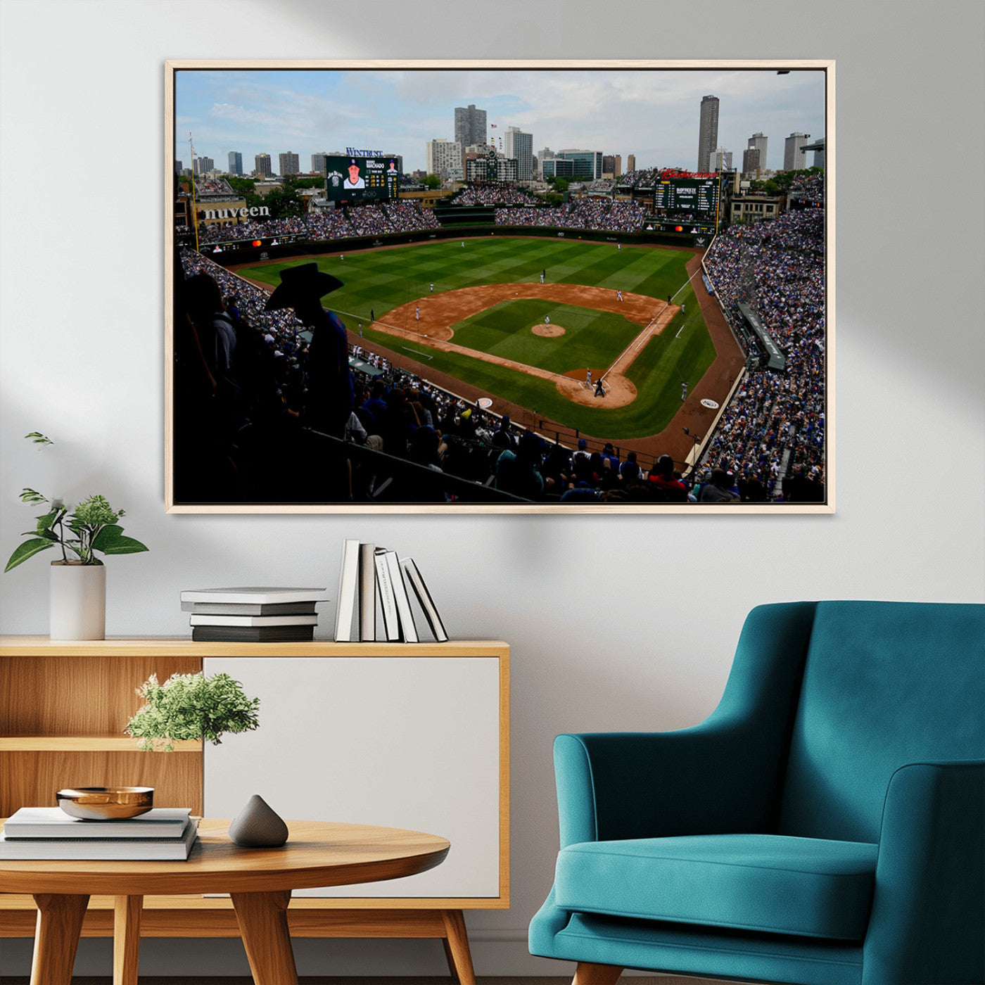 MGV-FC-36X24 - Chicago Cubs Baseball Team Print - Wrigley Field Stadium Wall Art Canvas Print