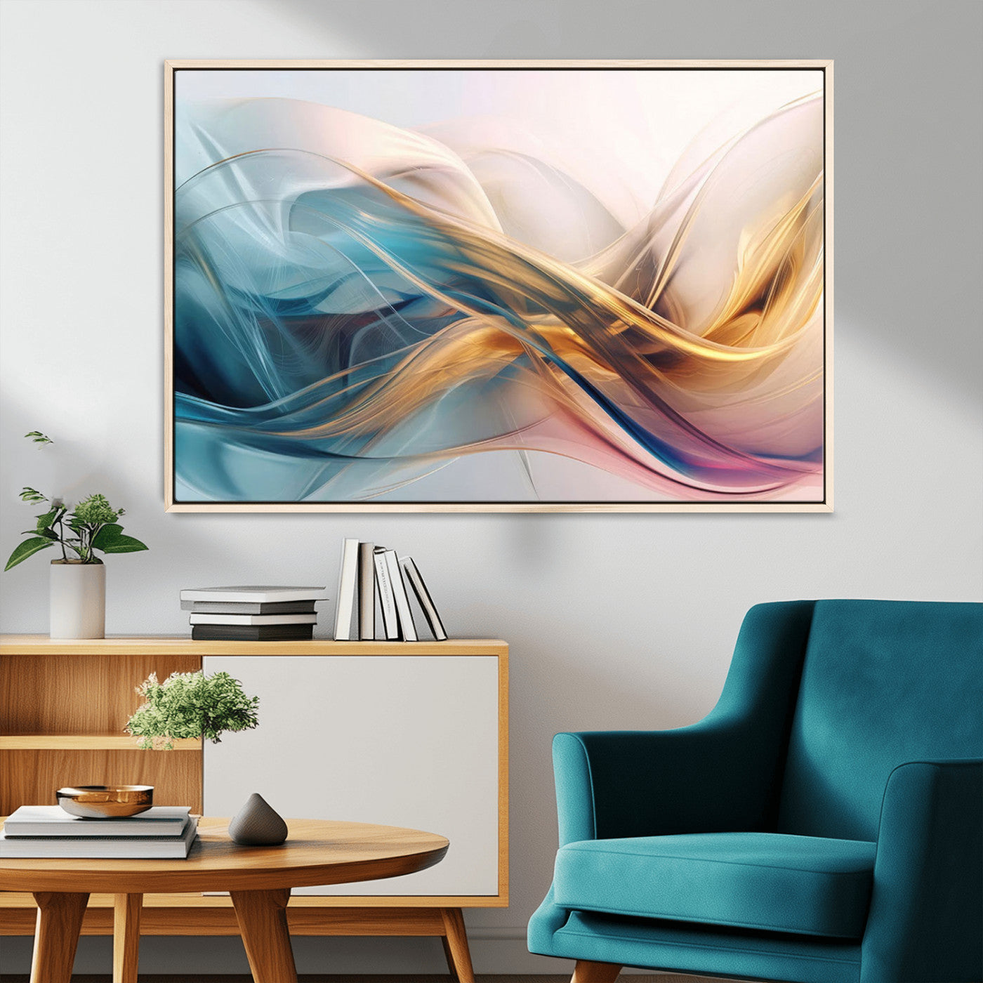 -Abstract Flowing Colors Wall Art Canvas Print