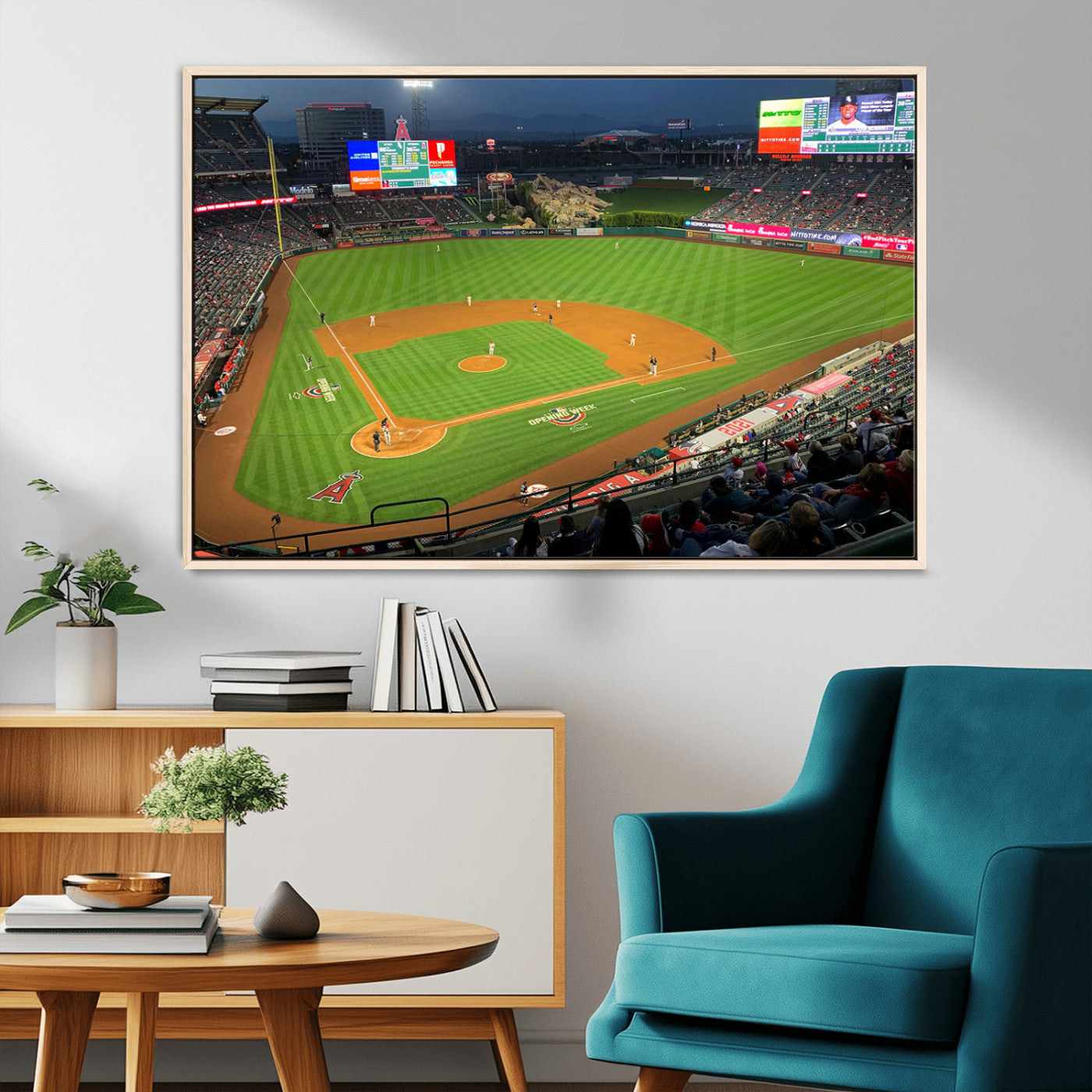 MGV-FC-36X24 - Angel Stadium Aerial View – Los Angeles Angels Baseball Canvas Print, Framed, Ready to Hang