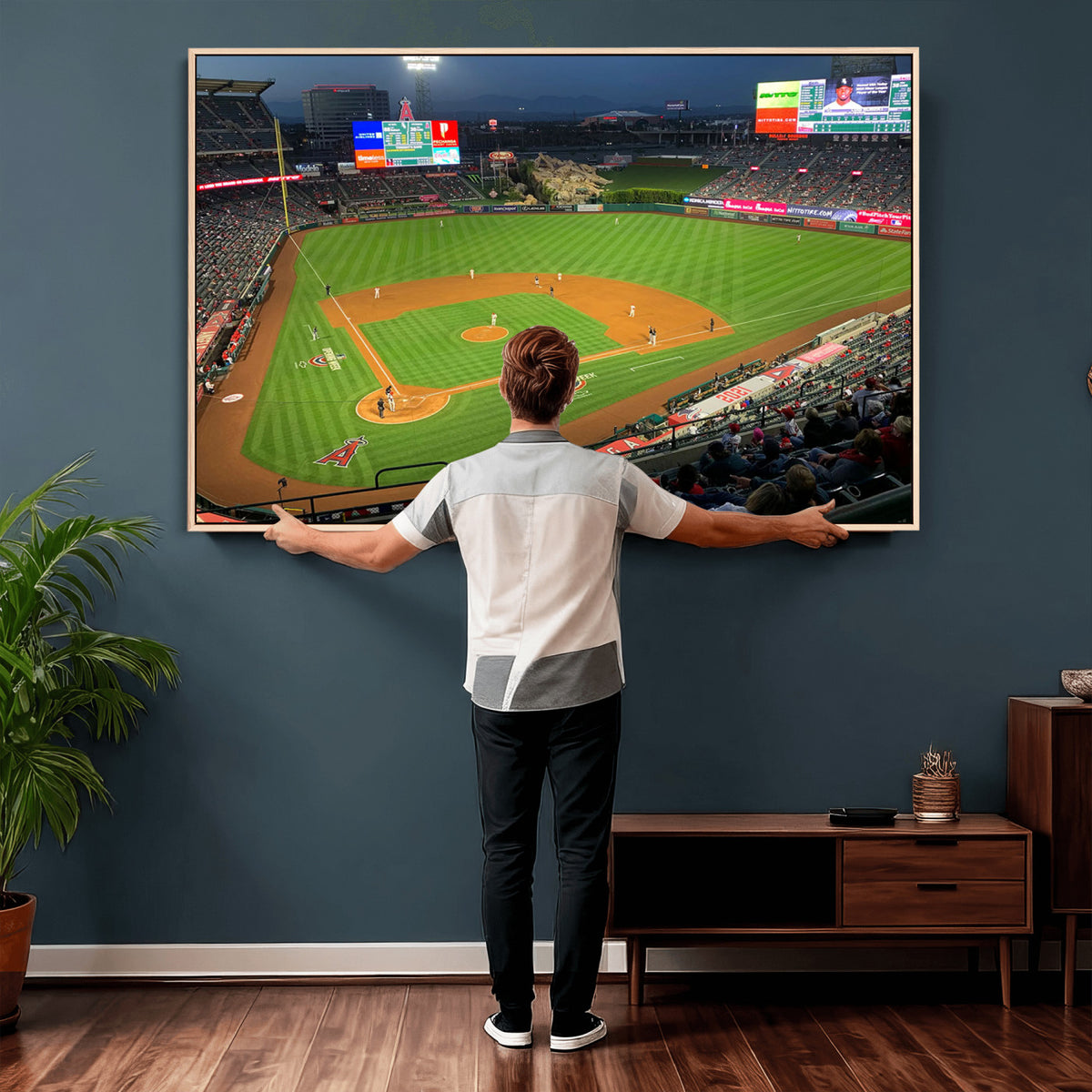 93707-MGV-CV-36X24 - Angel Stadium Aerial Canvas Print | Los Angeles Angels Baseball