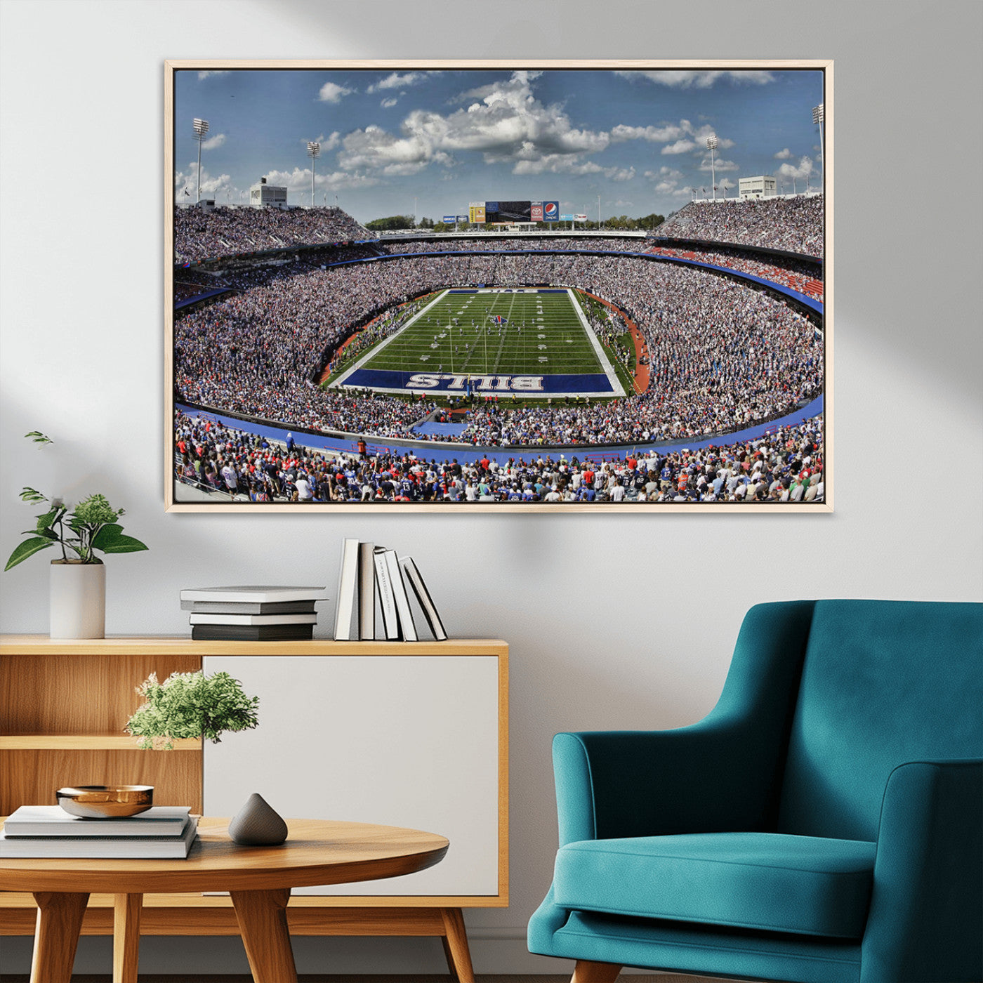 MGV-FC-36X24 - Buffalo Bills Highmark Stadium Wall Art Canvas Print - Bills Stadium Game Day Triple Canvas Wall Art - Buffalo Bills NFL Match