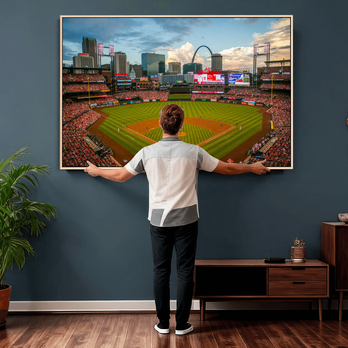 91908-MGV-CV-36X24 - Busch Stadium Wall Art Print | St. Louis Cardinals Baseball