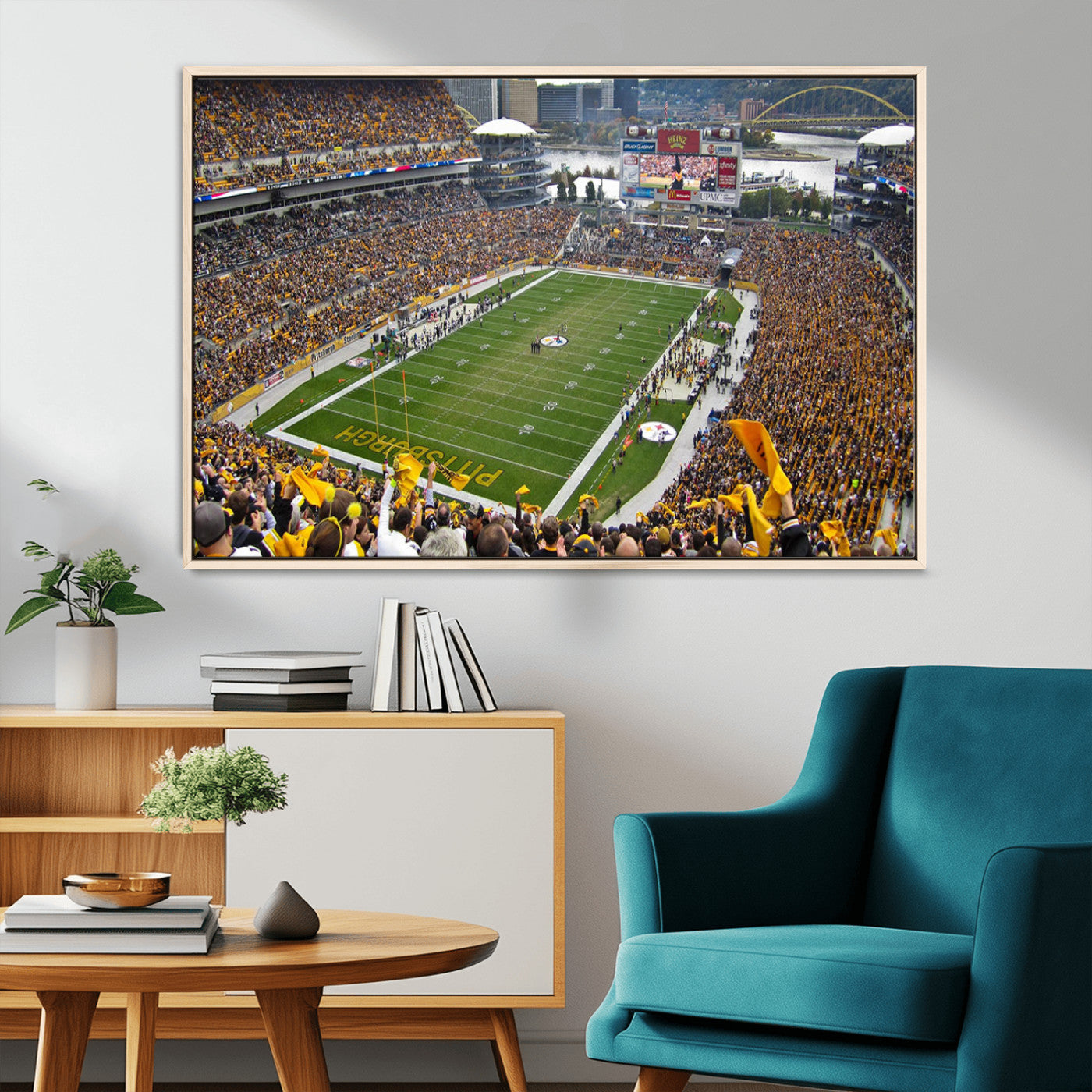 MGV-FC-36X24 - Pittsburgh Steelers Football Team Print - Pittsburgh Heinz Field Stadium Wall Art Canvas Print