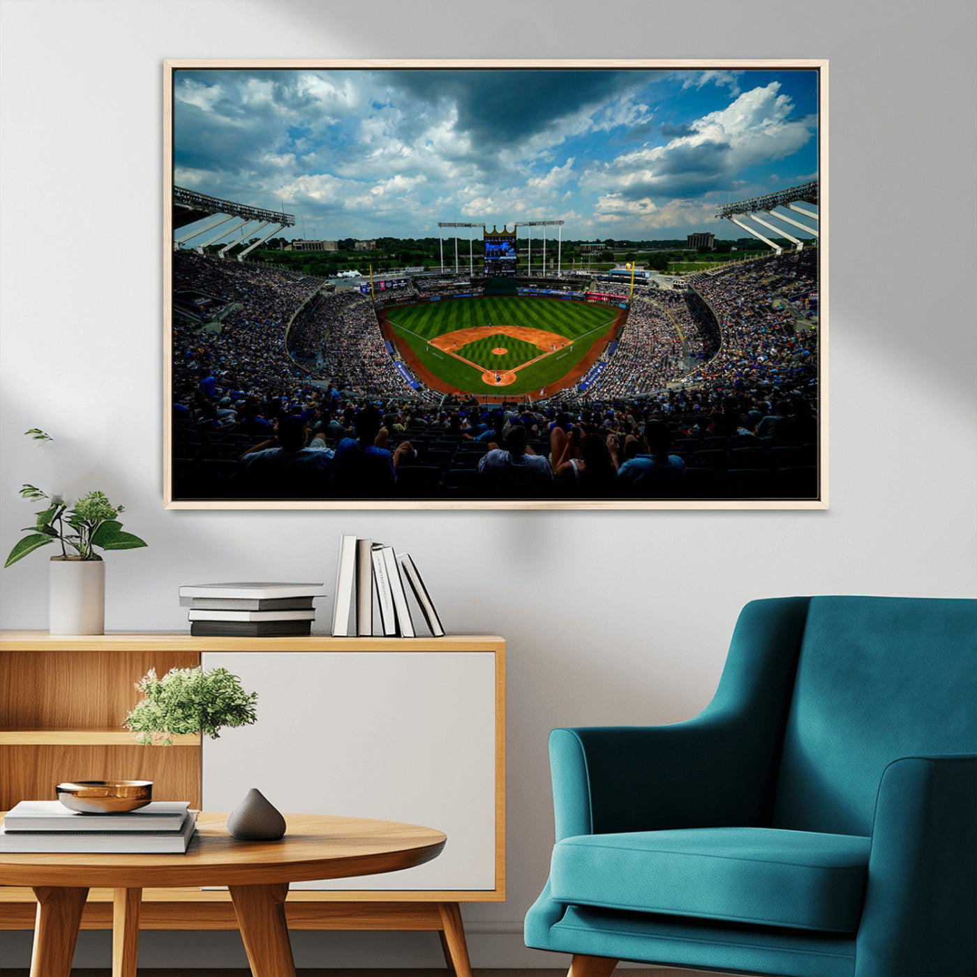 MGV-FC-36X24 - 3-Panel Kauffman Stadium Wall Art Print | Large Kansas City Royals Baseball Canvas Print for Sports