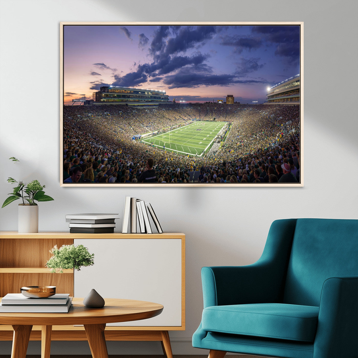 MGV-FC-36X24 - Notre Dame Fighting Irish Football Team Print - Notre Dame Stadium Wall Art Canvas Print