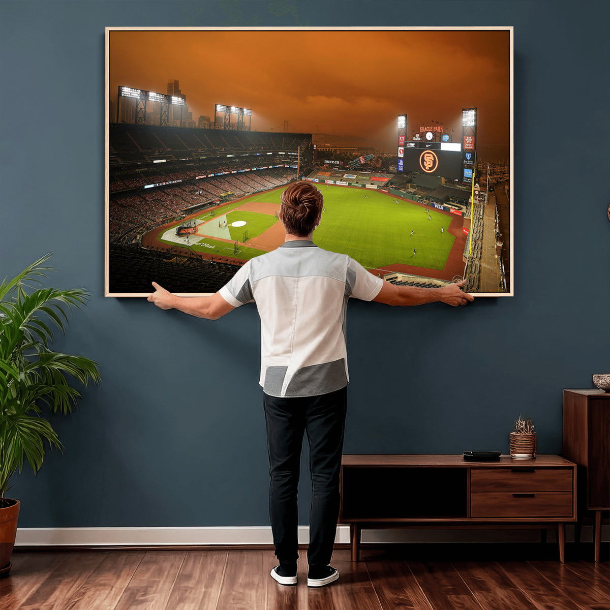 31315-MGV-CV-36X24 - San Francisco Giants Baseball Team Print, Oracle Park Stadium Wall Art Canvas Print