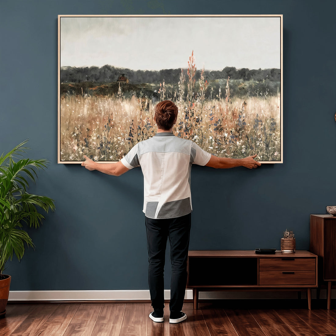 Rustic Field Landscape Wall Art Print, Giclee Canvas Wall Art