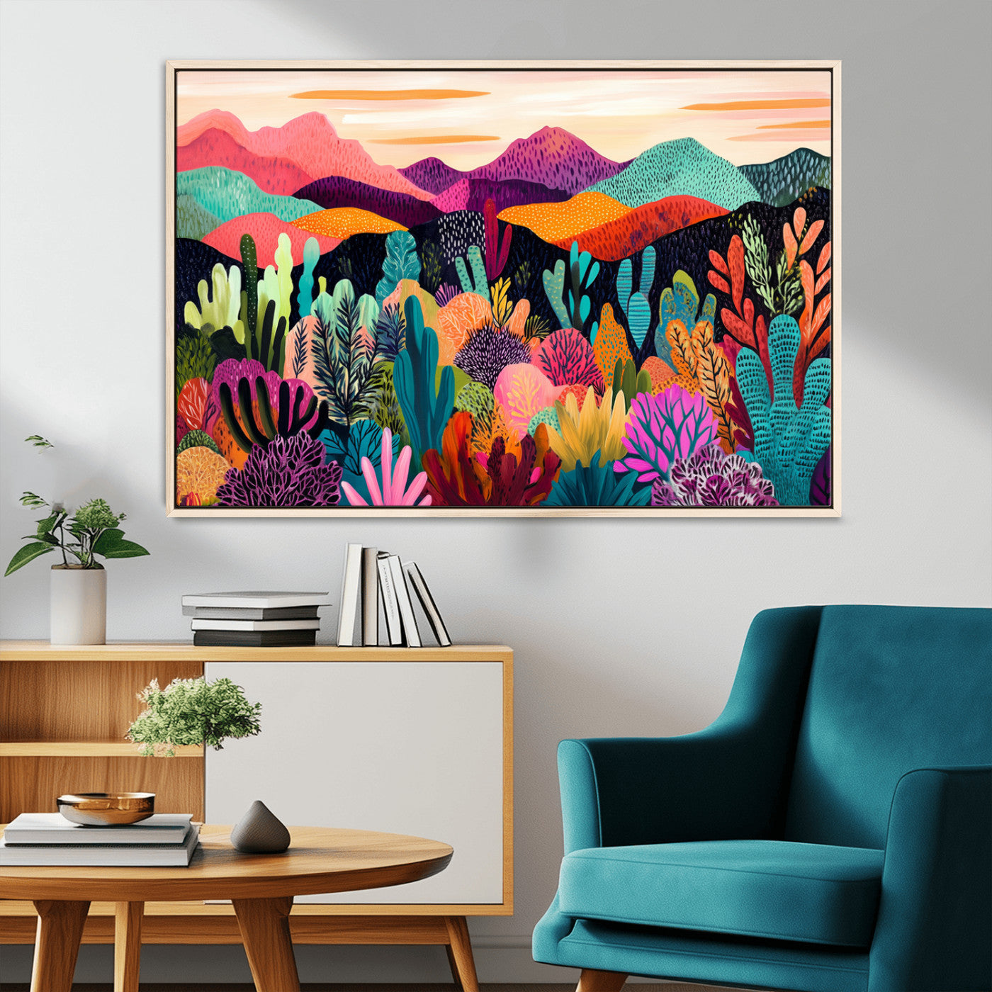 MGV-FC-36X24 - Abstract Kusama Print - Landscape Canvas Wall Art Print - Vibrant Modern Decor for Living Room,