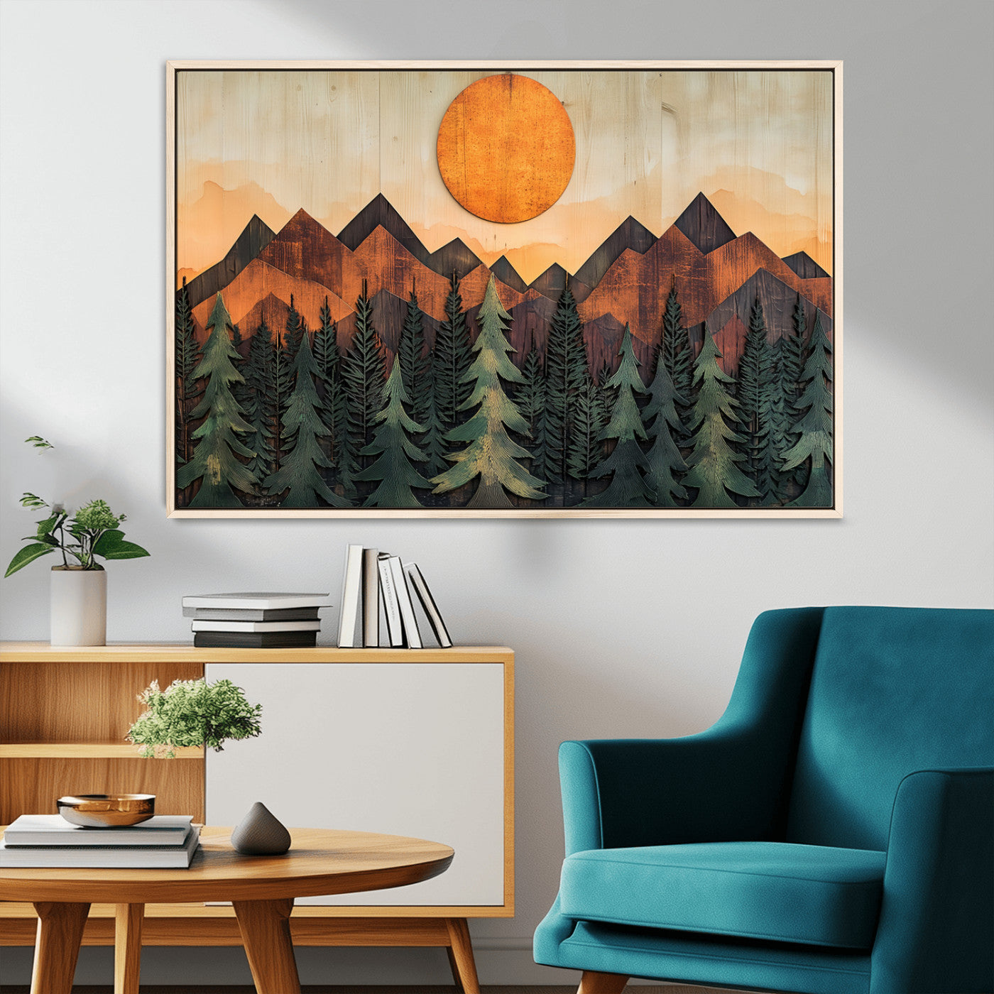MGV-FC-36X24 - Sunset Mountain Landscape Canvas Wall Art Print - Nature Decor for Living Room, Office