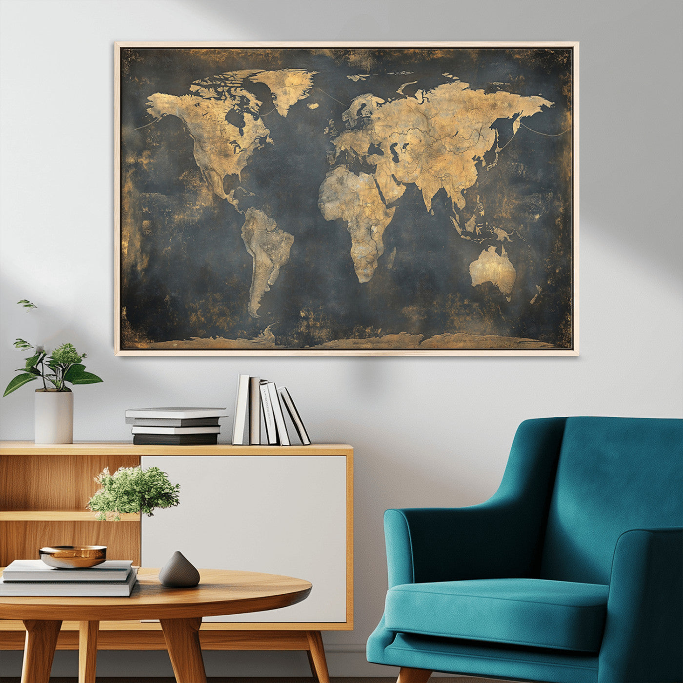 MGV-FC-36X24 - Push Pin World Map Canvas Print – Framed Wall Art for Couples to Track Their Travels – Anniversary