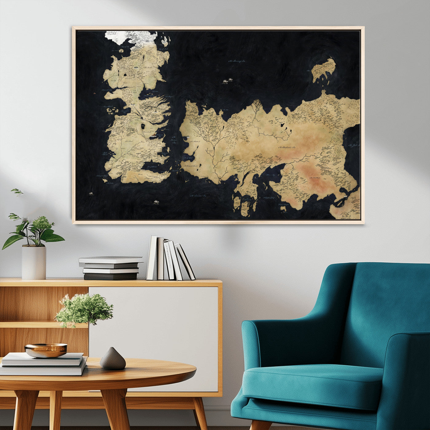 MGV-FC-36X24 - Push Pin World Map Canvas Print – Framed Wall Art for Couples to Track Their Travels – Anniversary