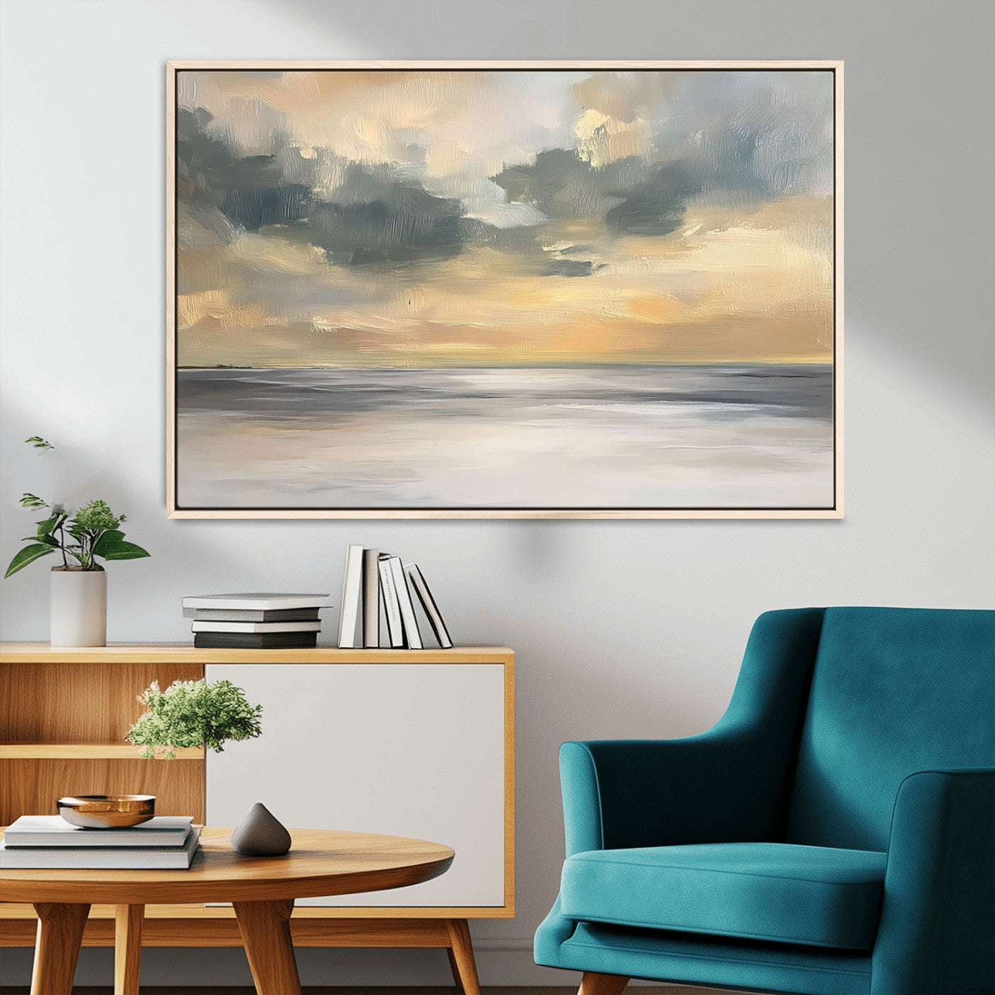 MGV-FC-36X24 - Modern Coastal Artwork with Vibrant Abstract Ocean Waves Wall Art Canvas Print for Contemporary