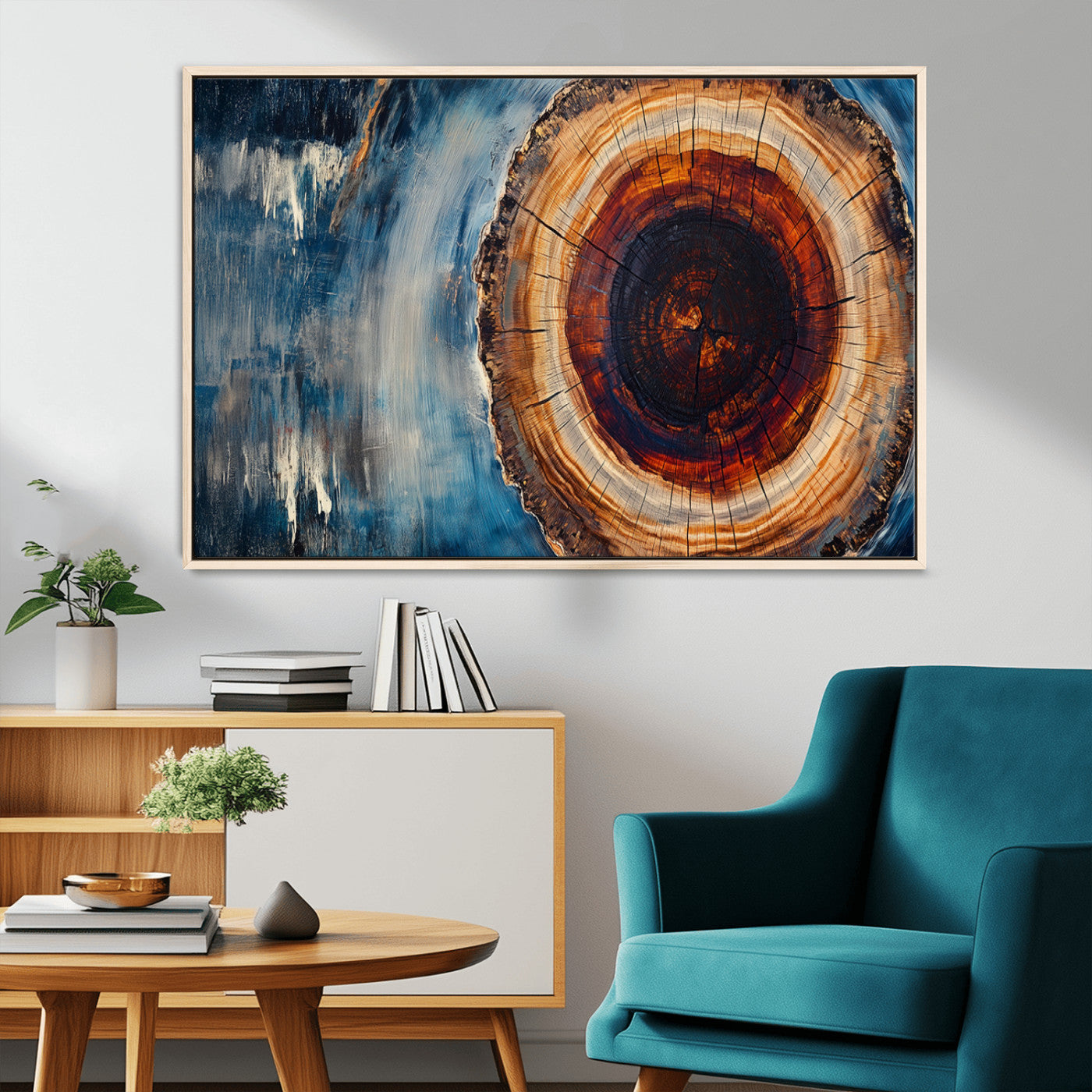 MGV-FC-36X24 - Abstract Tree Rings Wall Art Canvas Print - Wood Grain Rings Canvas Print - Nature Woodland Wall
