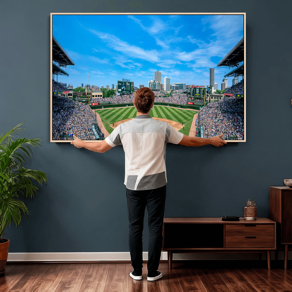 32373-MGV-CV-36X24 - Wrigley Field Chicago Cubs Panoramic Art Multi-Piece Canvas