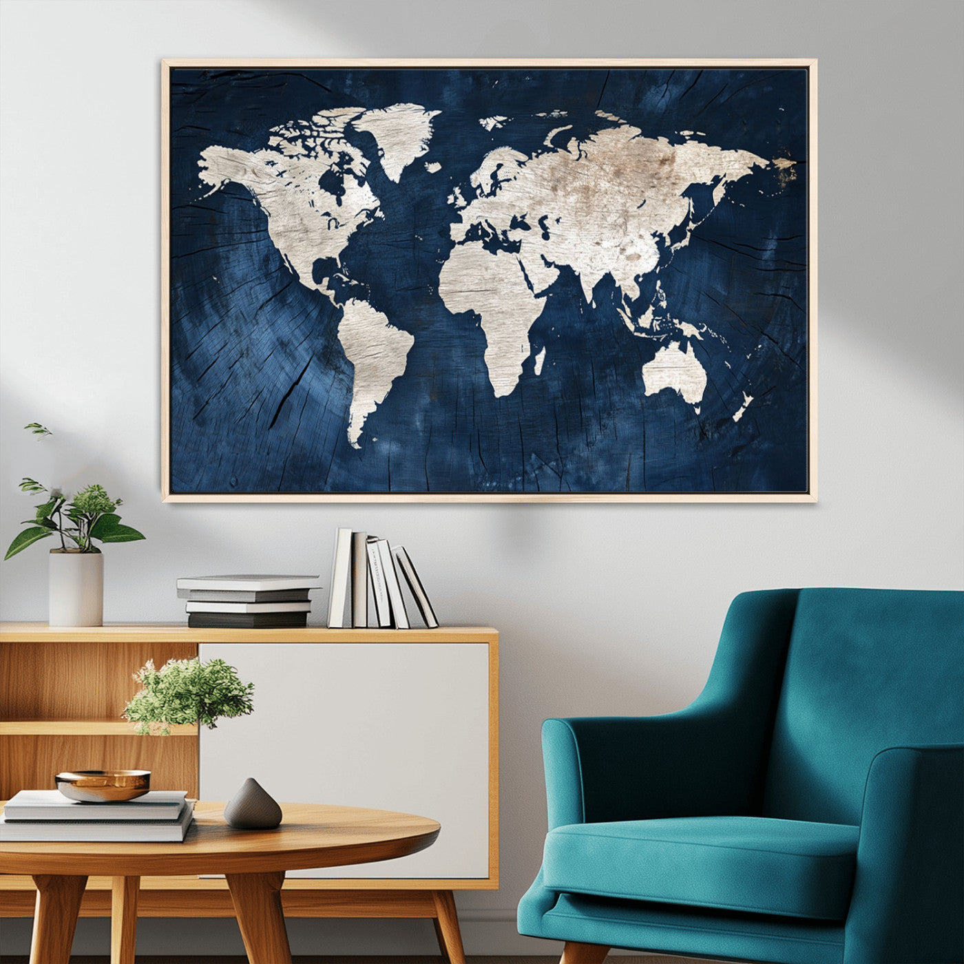 MGV-FC-36X24 - Push Pin World Map Canvas Print – Framed Wall Art for Couples to Track Their Travels – Anniversary