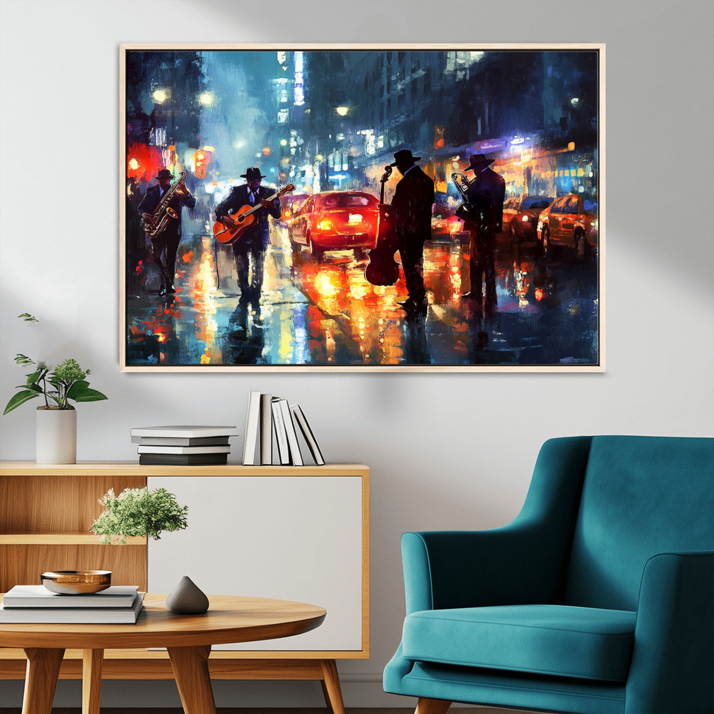MGV-FC-36X24 - African American Jazz Canvas - Abstract Music Wall Art Print - Abstract Jazz Wall Art Framed Prints