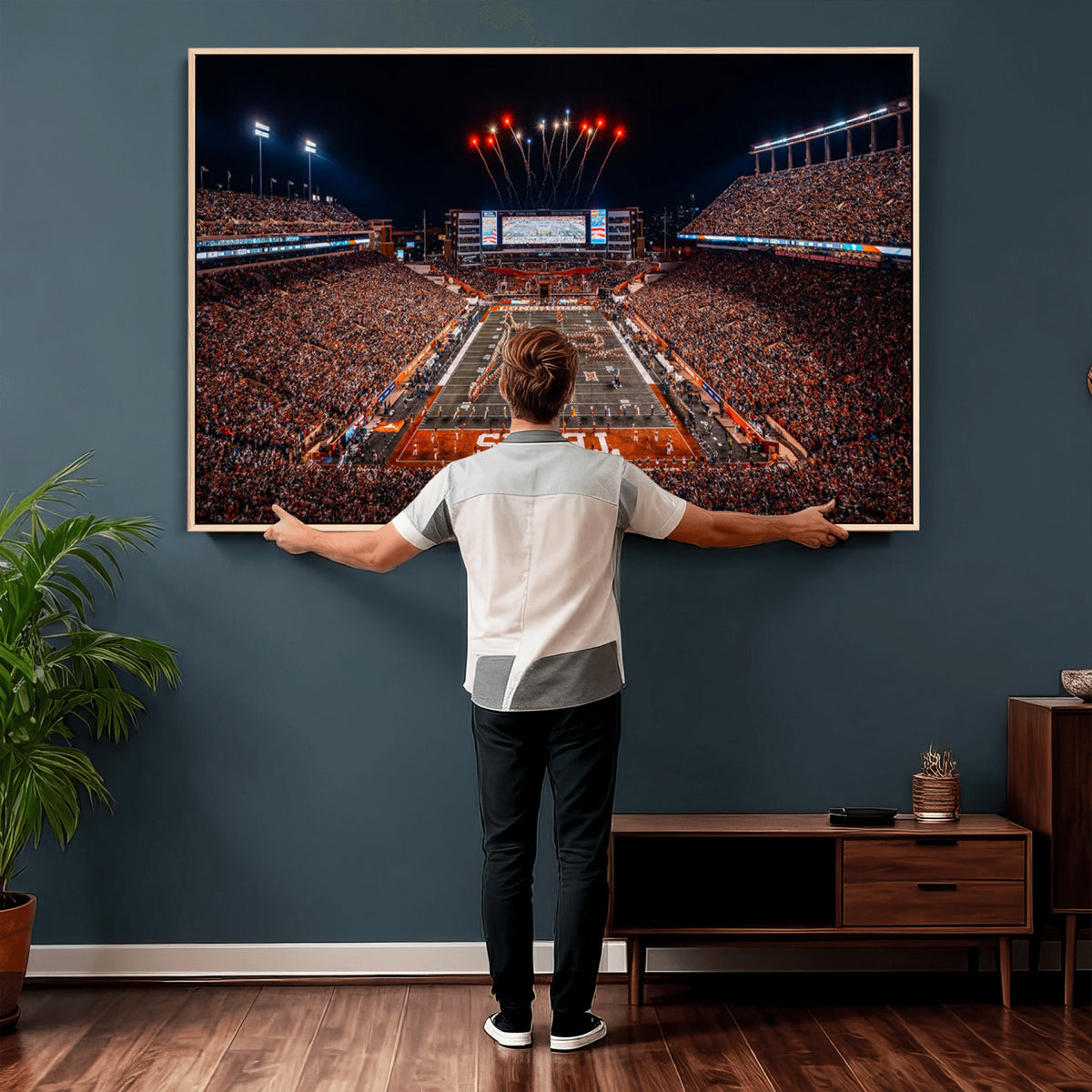58778-PAN-FL-20X10 - Darrell K Royal Memorial Stadium | Texas Longhorns | Print Decor Wall Art Design for Home & Office Decoration