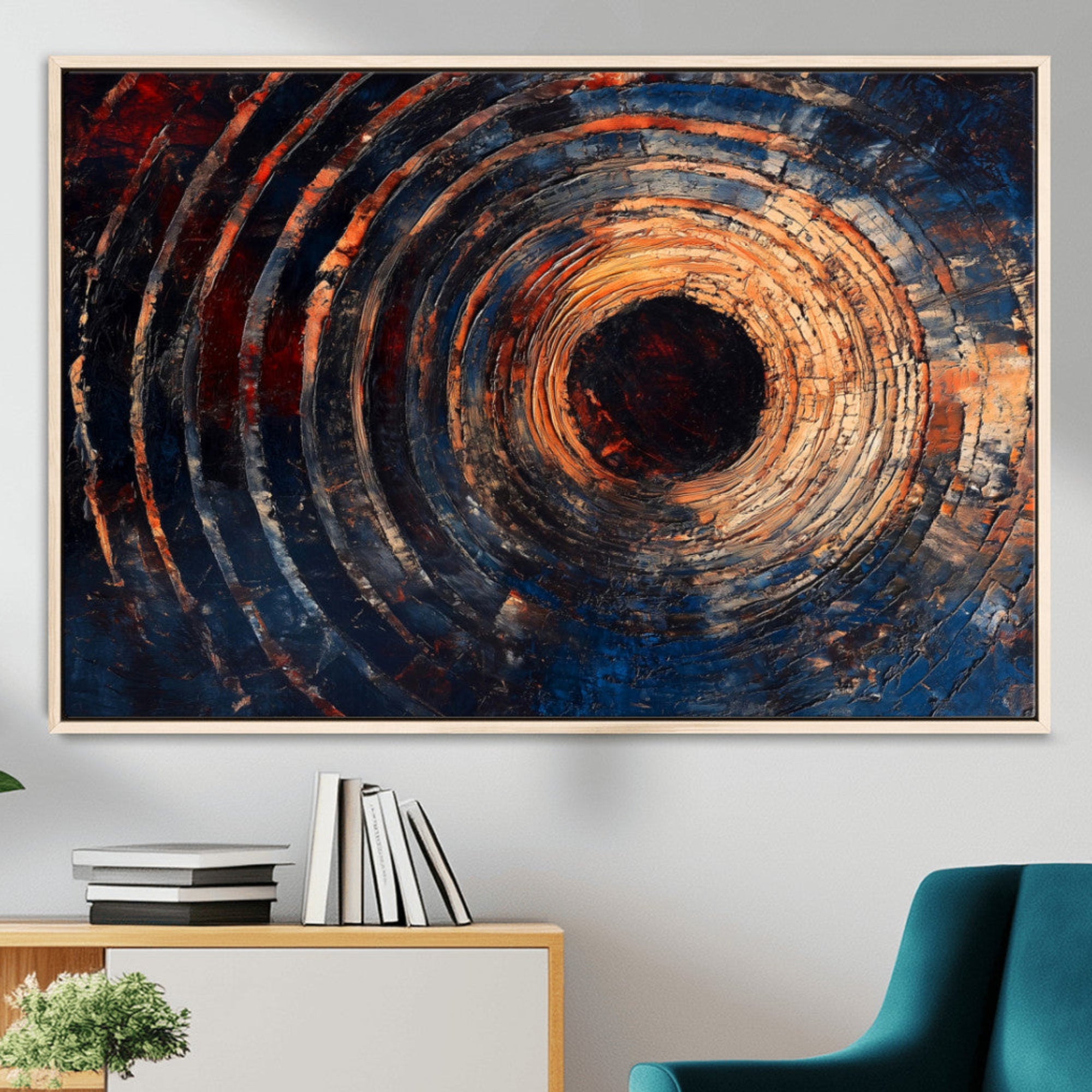 10017879-MGV-CV-36X24-Wood Tree Ring Wall Art Canvas Print – Framed Natural Wood Artwork, Rustic Tree Slice Perfect Decor for Home, Office