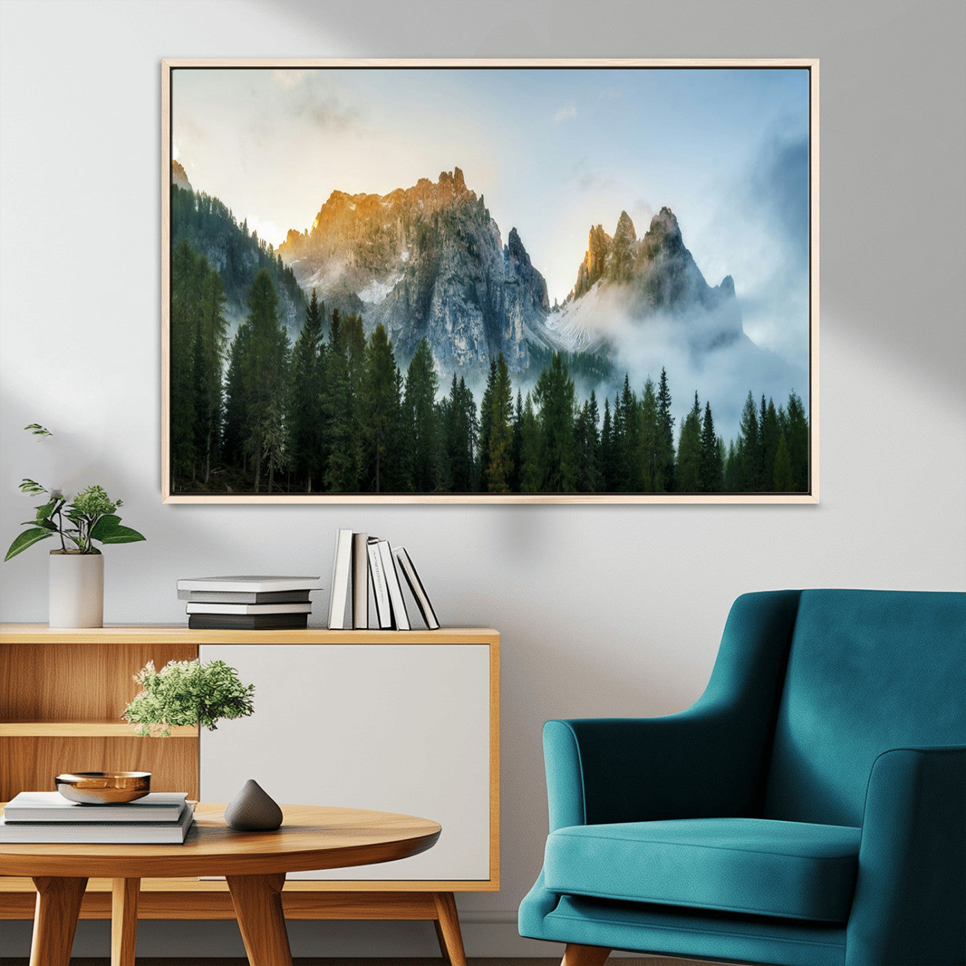 MGV-FC-36X24 - Wilderness Wall Art Wall Art Canvas Print, Framed Nature Landscape Decor Art Picture Print, Misty Forest Photography Perfect Rustic Nature Decor Artwork