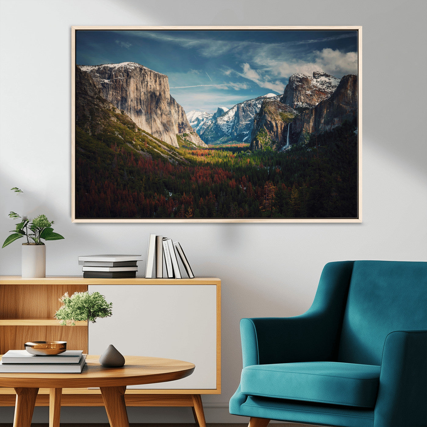 MGV-FC-36X24 - Yosemite National Park Wall Art Canvas Print, Framed Mountain Landscape Art Picture Print, El Capitan Perfect Rustic Farmhouse Decor Artwork