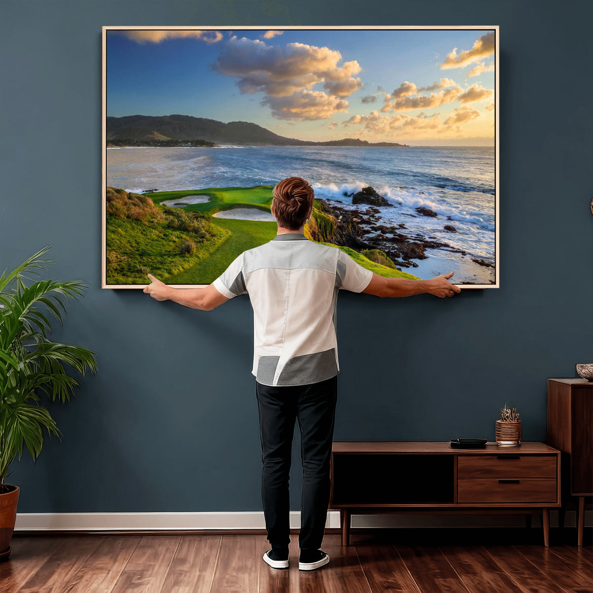 50107048-MGV-CV-36X24 - Pebble Beach Golf Links Wall Art Canvas Print