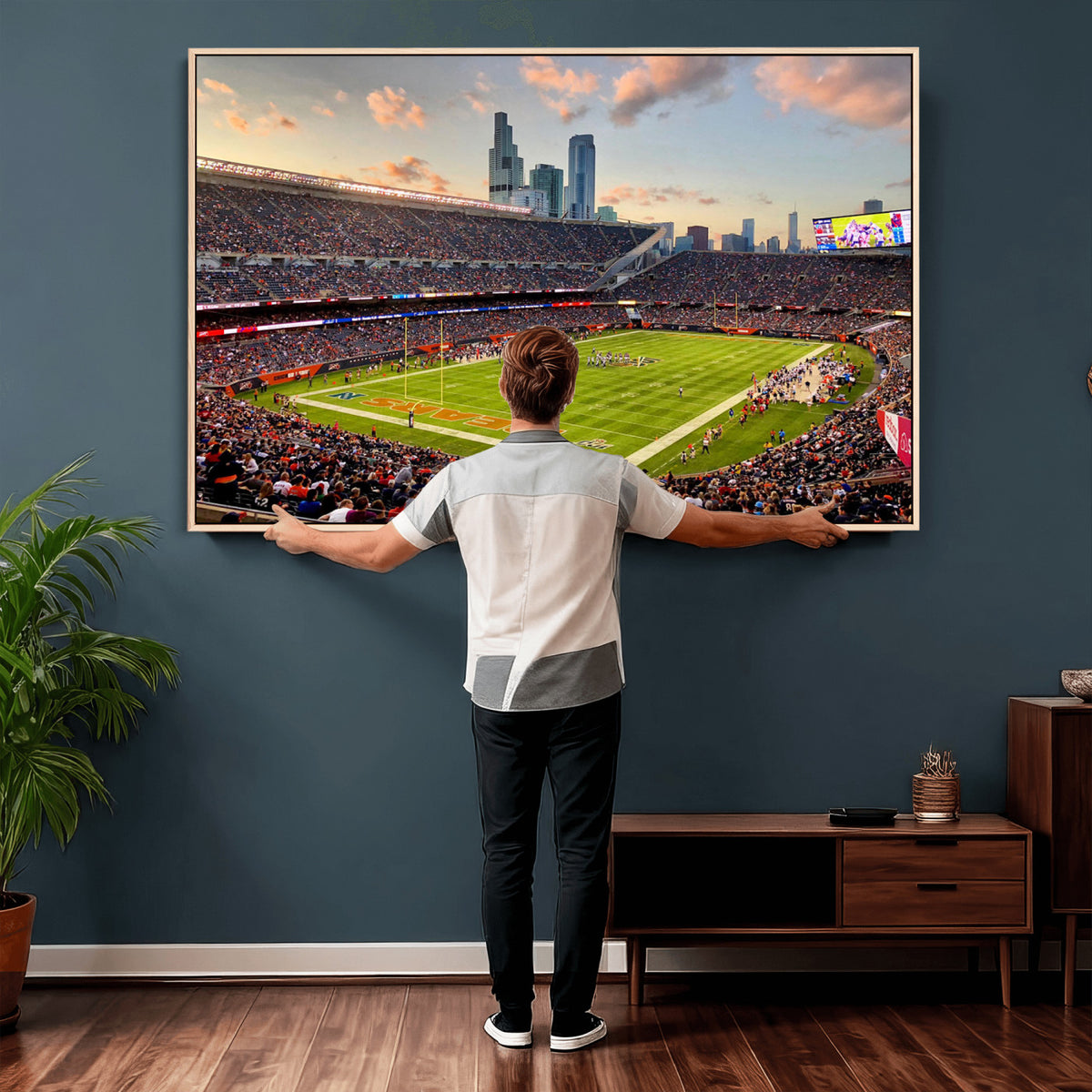 55377093-PAN-FL-20X10 - Chicago Bears Soldiers Field Wall Art Canvas Print, Man Cave Wall Decor