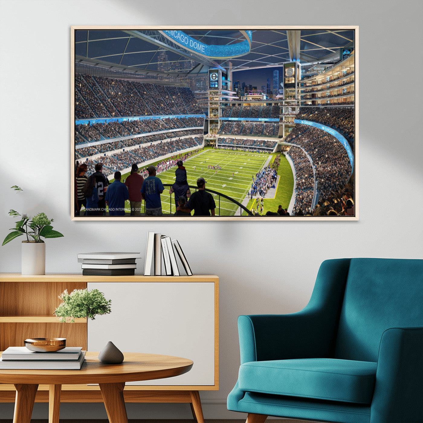 MGV-FC-36X24 - Chicago Bears Soldiers Field Wall Art Canvas Print – Framed Football Stadium Artwork for Sports