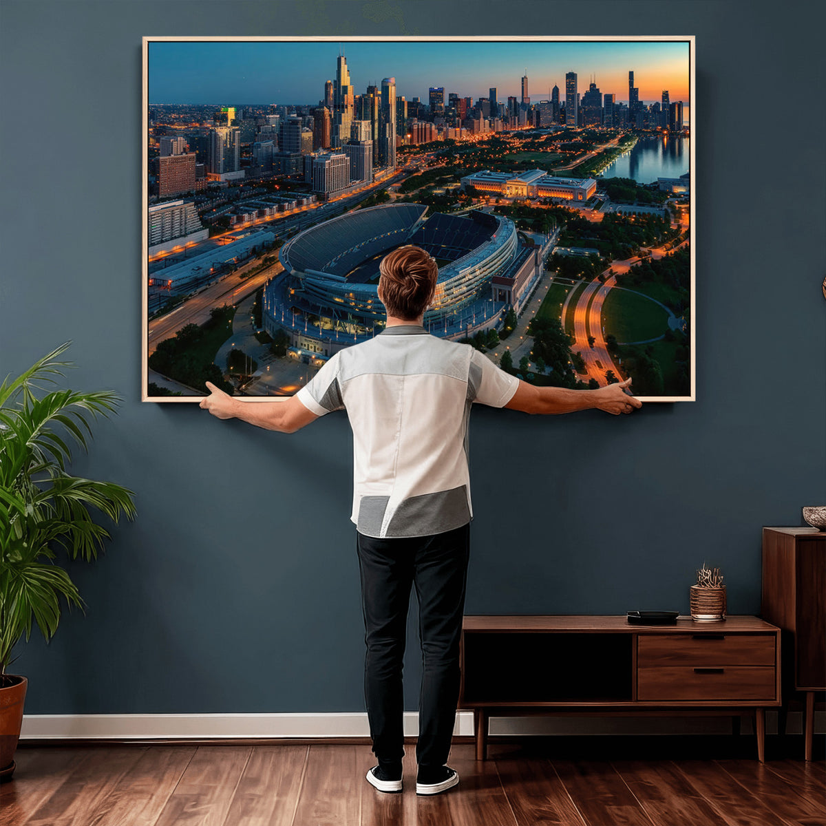 36690345-MGV-CV-36X24 - Chicago Bears Soldiers Field Wall Art Canvas Print