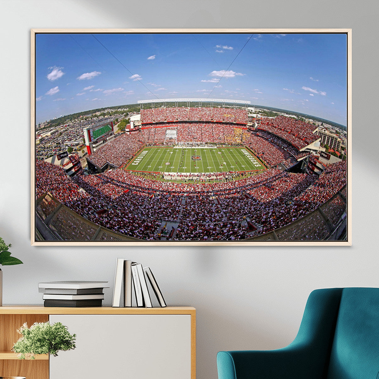 29492070-MGV-FC-36X24 - William Brice Stadium Wall Art Canvas Print – Stadium Crowd Sports Field Outdoor Event Football Game Artwork for Home Office