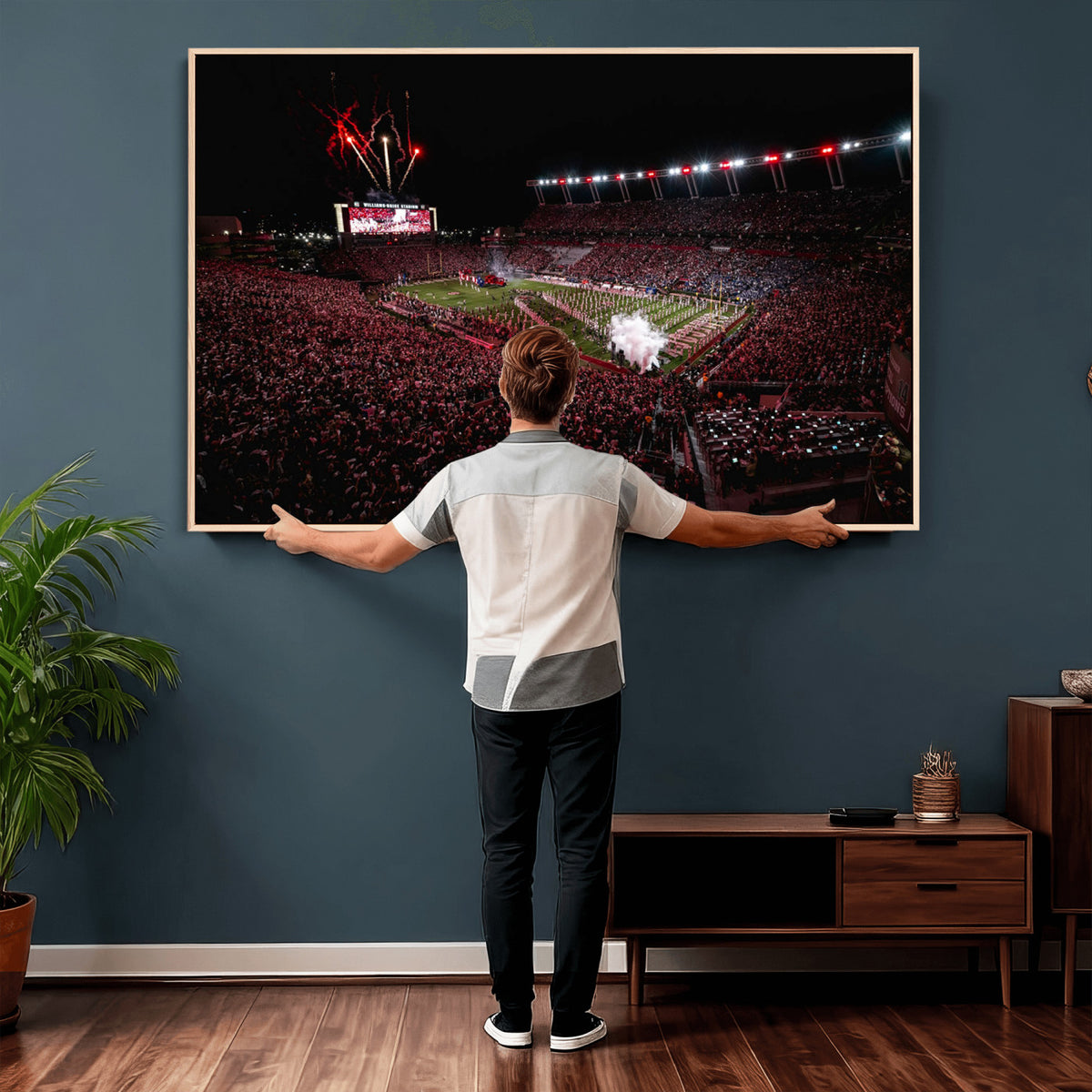60690191-MGV-CV-36X24 - William Brice Stadium Wall Art Print, Baseball Game Room