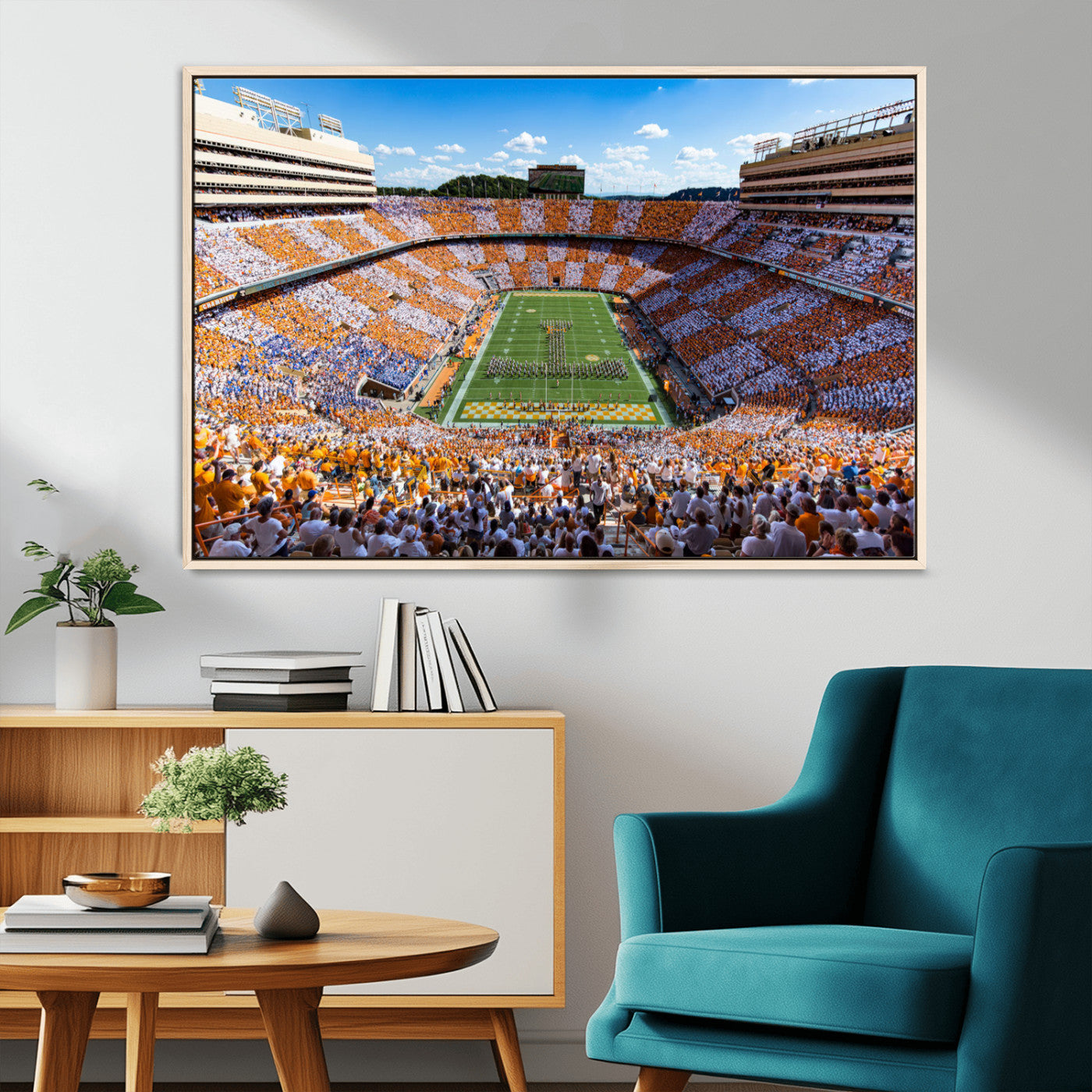 64238859-MGV-FC-36X24-Tennessee Neyland Stadium Wall Art Print, Sports Arena Canvas Wall Art, Panoramic Stadium Canvas Print, Modern Athletic Field Art Printing