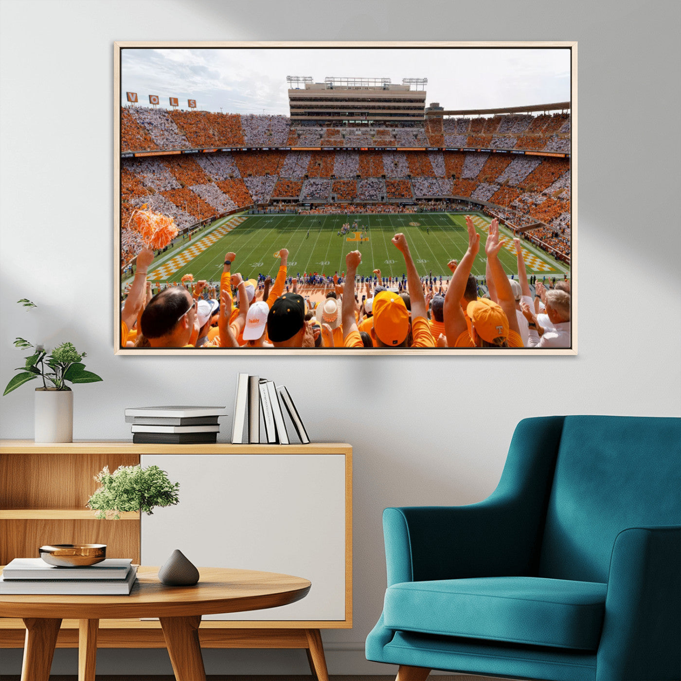 76011417-MGV-FC-36X24-Tennessee Neyland Stadium Wall Art Print, Sports Arena Canvas Wall Art, Panoramic Stadium Canvas Print, Modern Athletic Field Art Printing
