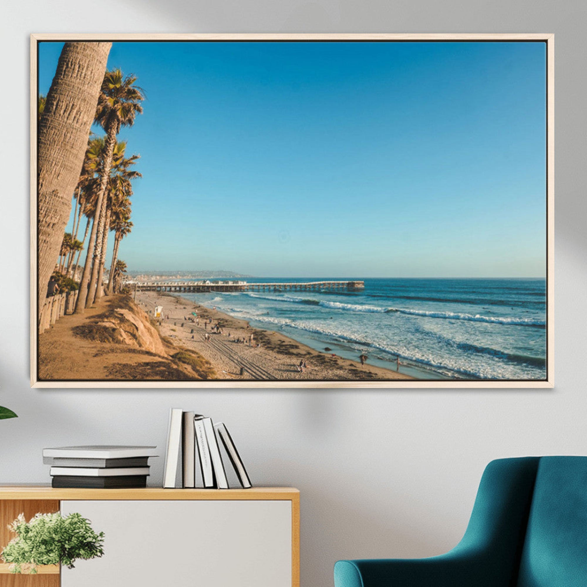 92568259-MGV-CV-36X24-Stunning Coastal Landscape with Rocky Shore and Green Hills Sunset – Beautiful Ocean View Wall Art for Home, Office Decor