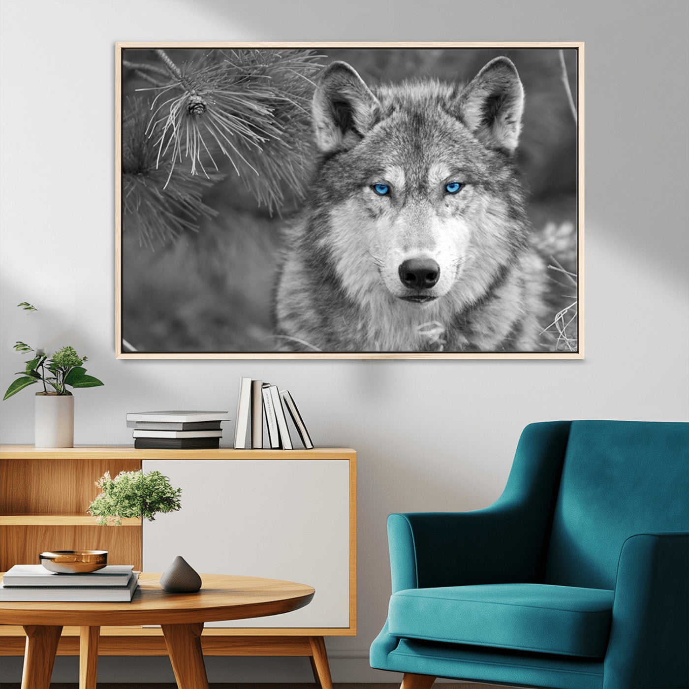 MGV-FC-36X24 - Wild Wolf Blue Eye Wall Art Canvas Print
