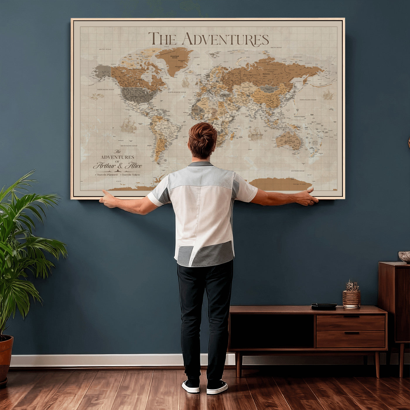 57738274-MGV-CV-36X24 - Custom Push Pin World Map Wall Art Canvas Print – Personalized Travel Tracker - NEWMAP-10