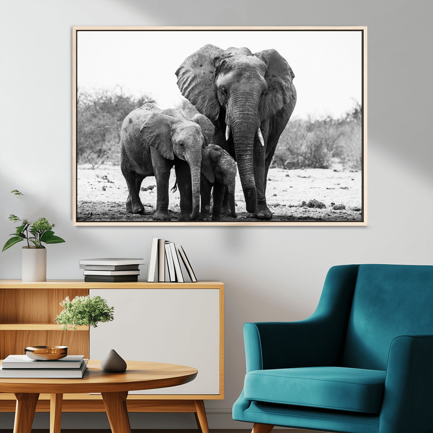 MGV-FC-36X24 - Elephant Family Africa Wall Art Canvas Print