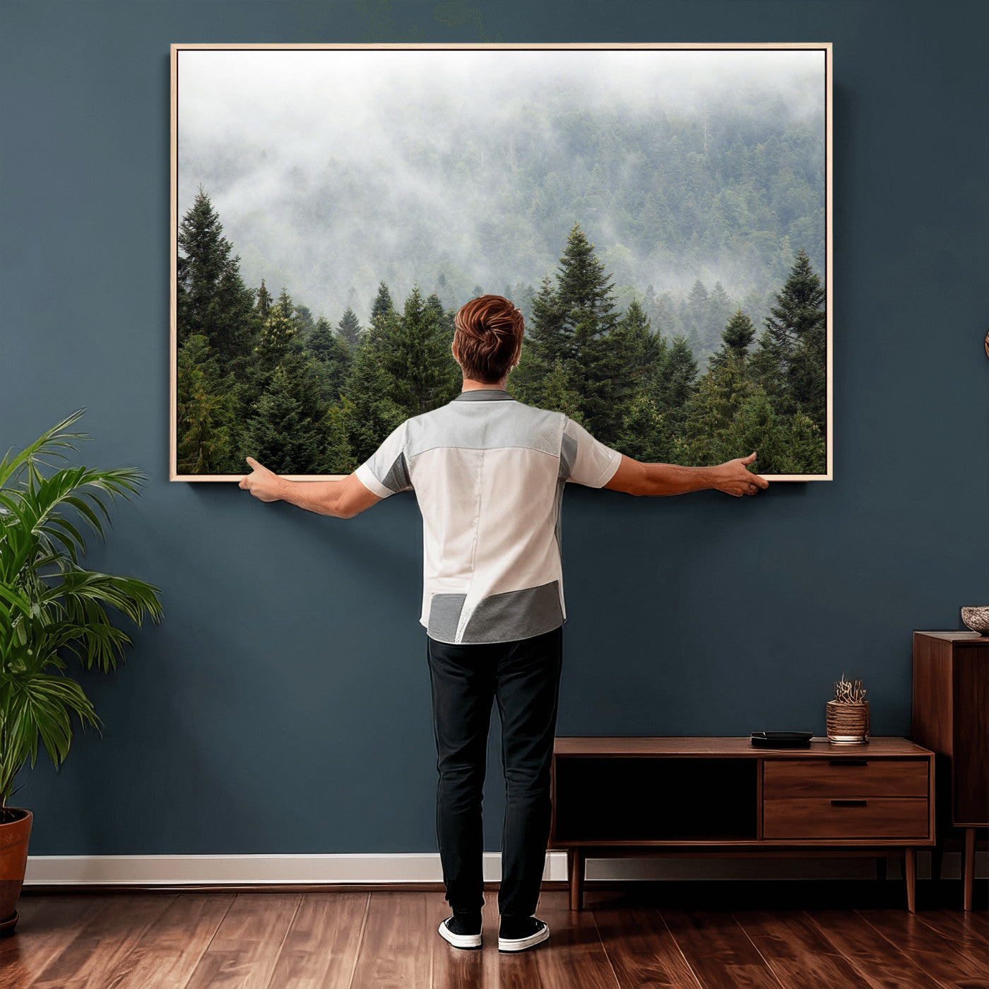 37010054-MGV-CV-36X24 - Misty Mountain Forest Wall Art Canvas Print