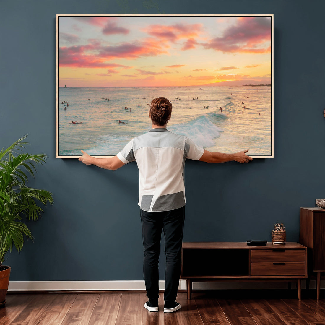 Sunset Beach Wall Art Canvas Print | Soft Coastal Photography