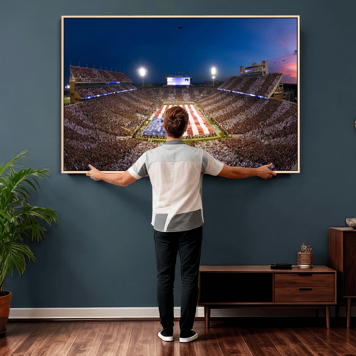 12979182-MGV-CV-36X24 - Oklahoma Sooners Memorial Stadium Wall Art Canvas Print