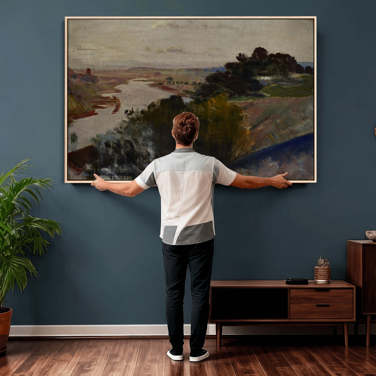 55507874-_Poster-30x20 - Jacek Malczewski Landscape at the Vistula Wall Art Canvas Print