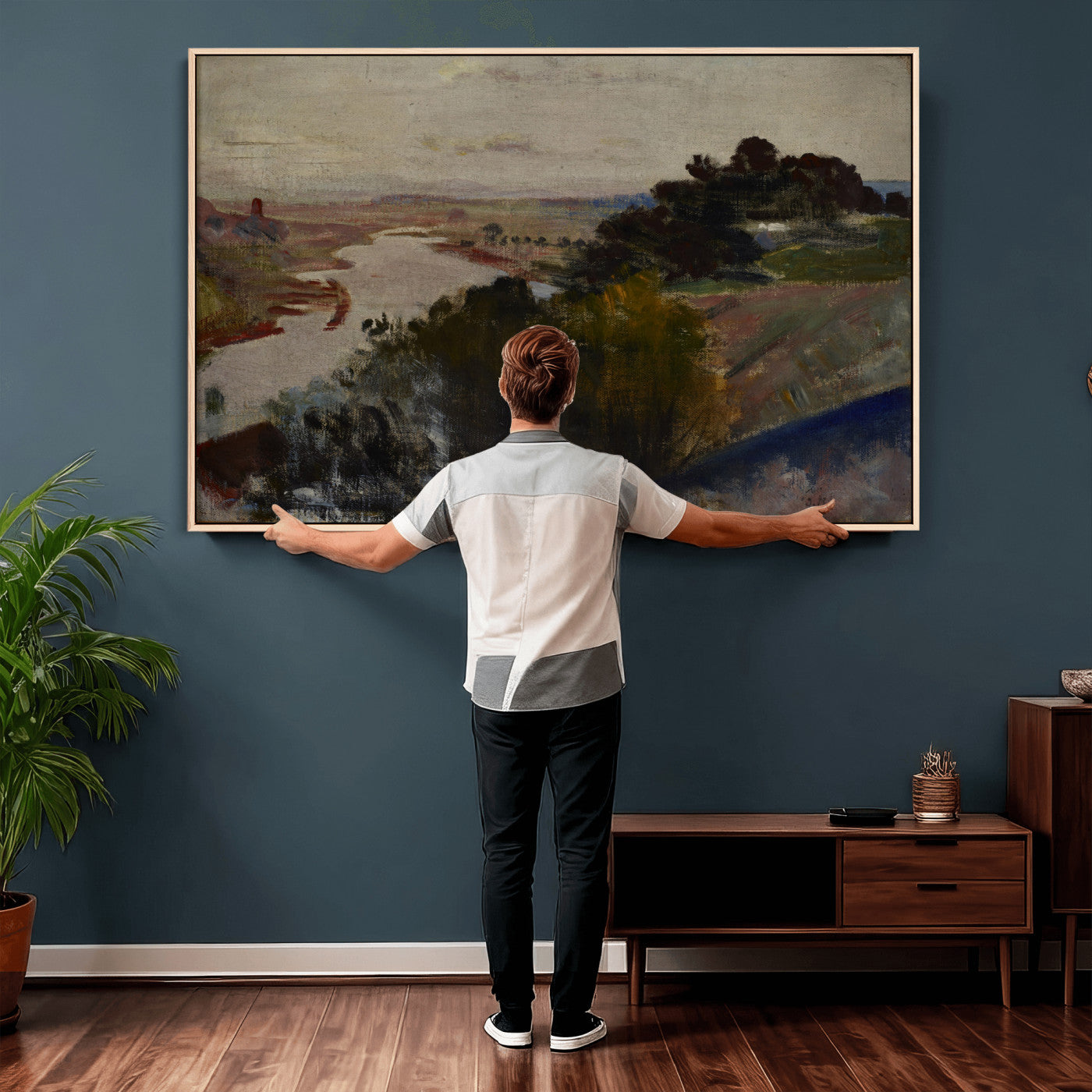 55507874-MGV-CV-36X24 - Jacek Malczewski Landscape at the Vistula Wall Art Canvas Print