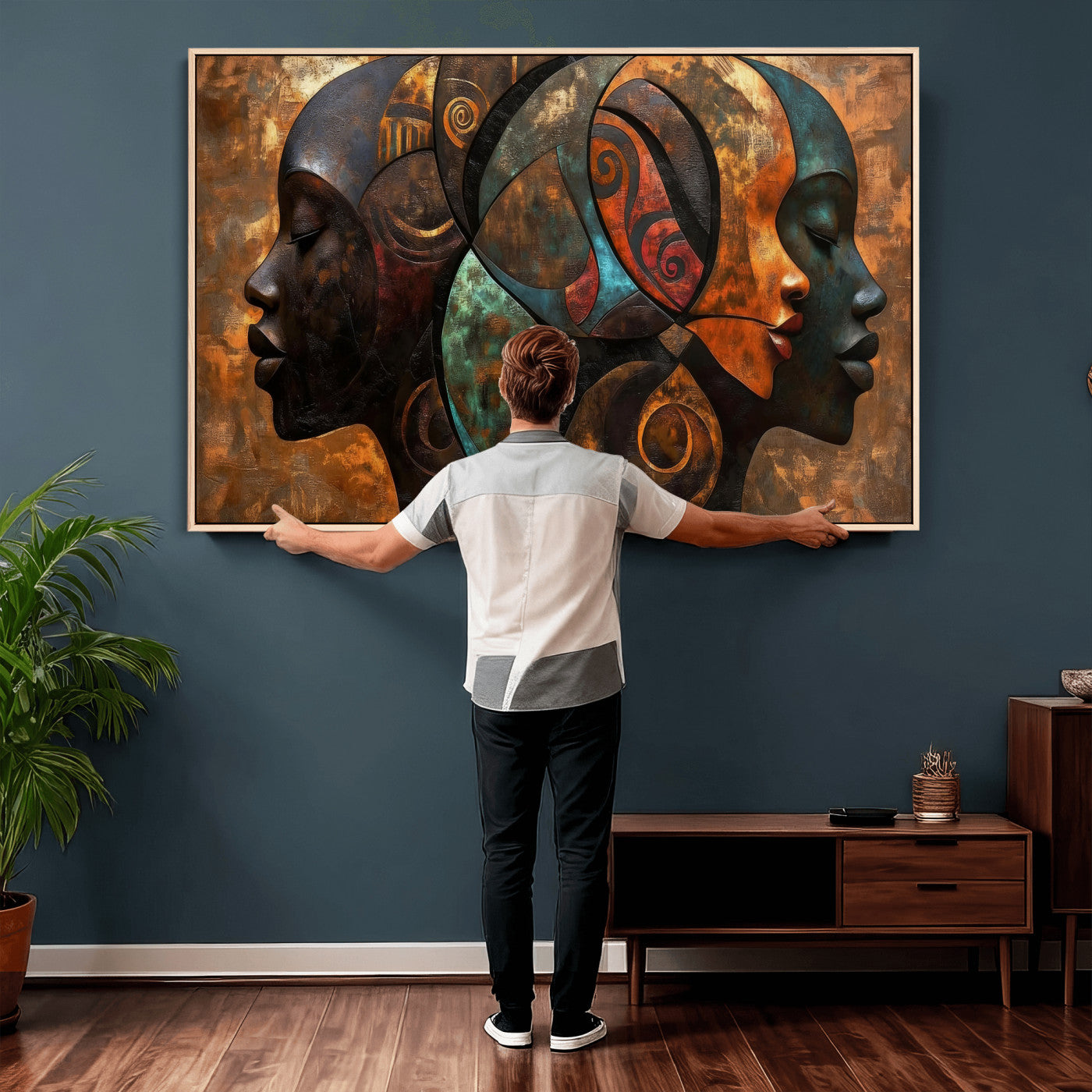 81517886-MGV-CV-36X24 - Abstract Afro American Women Wall Art Canvas Print