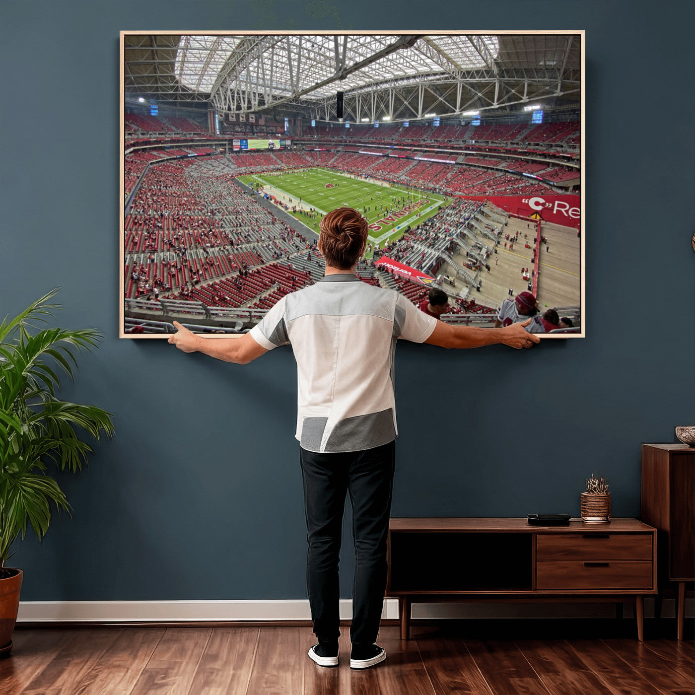 30579717-MGV-CV-36X24 - State Farm Stadium Canvas Wall Art, Arizona Cardinals Football Stadium Print, Glendale NFL Arena Panorama Artwork
