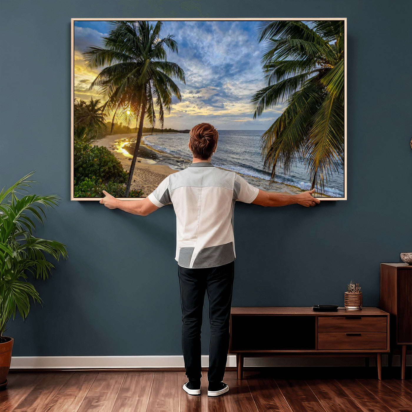 40002010-MGV-CV-36X24 - Mar Chiquita Beach Puerto Rico Canvas Wall Art, Manati Caribbean Coastal Photography Print, Tropical Ocean Sunset Decor