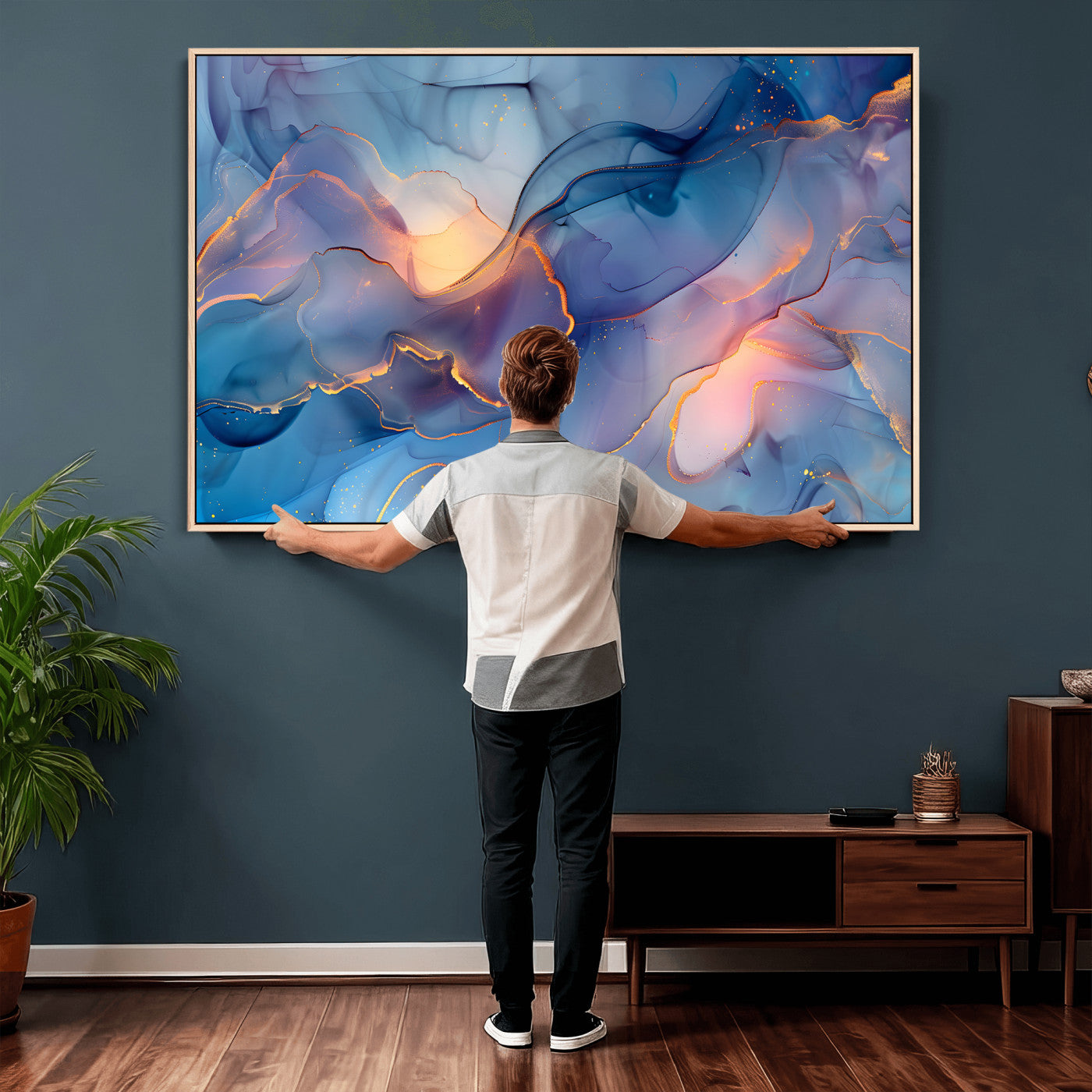 13710509-MGV-CV-36X24 - Colorful Abstract Canvas Wall Art Print, Vibrant Popup Color Art Print