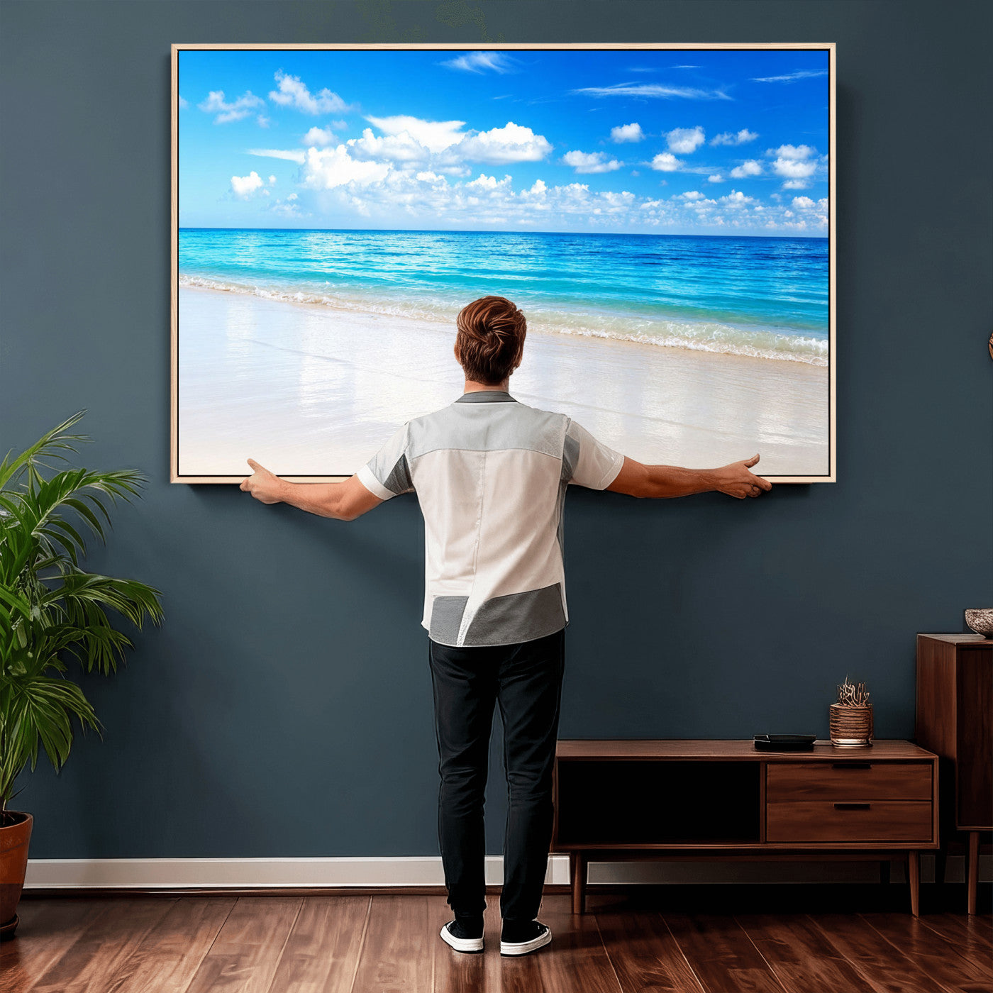 67491909-MGV-CV-36X24 - Tropical Beach Ocean Wall Art Canvas Print for Home Decor