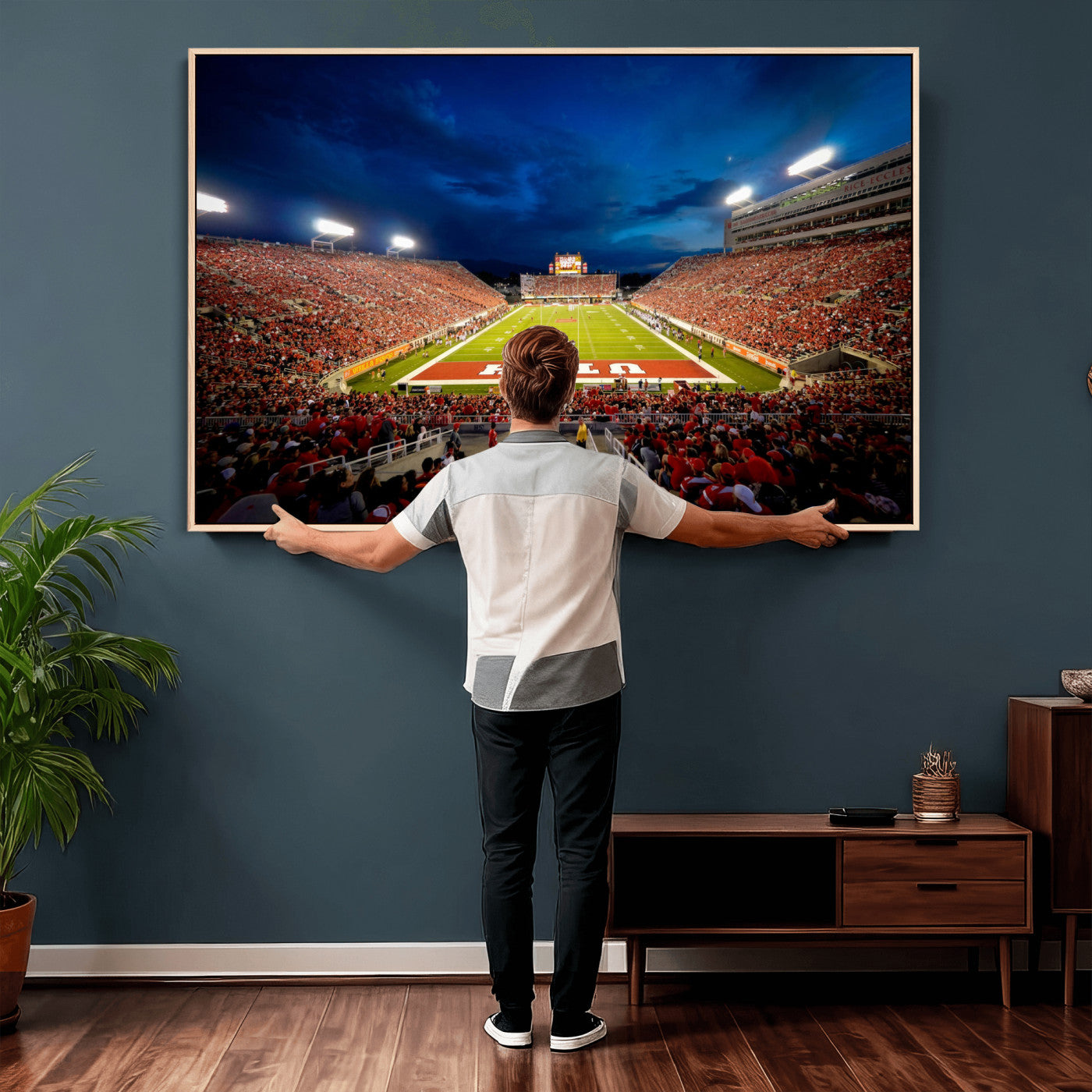 74019251-MGV-CV-36X24 - Rice-Eccles Stadium Wall Art Canvas Print - Utah Salt Lake City Stadium Print