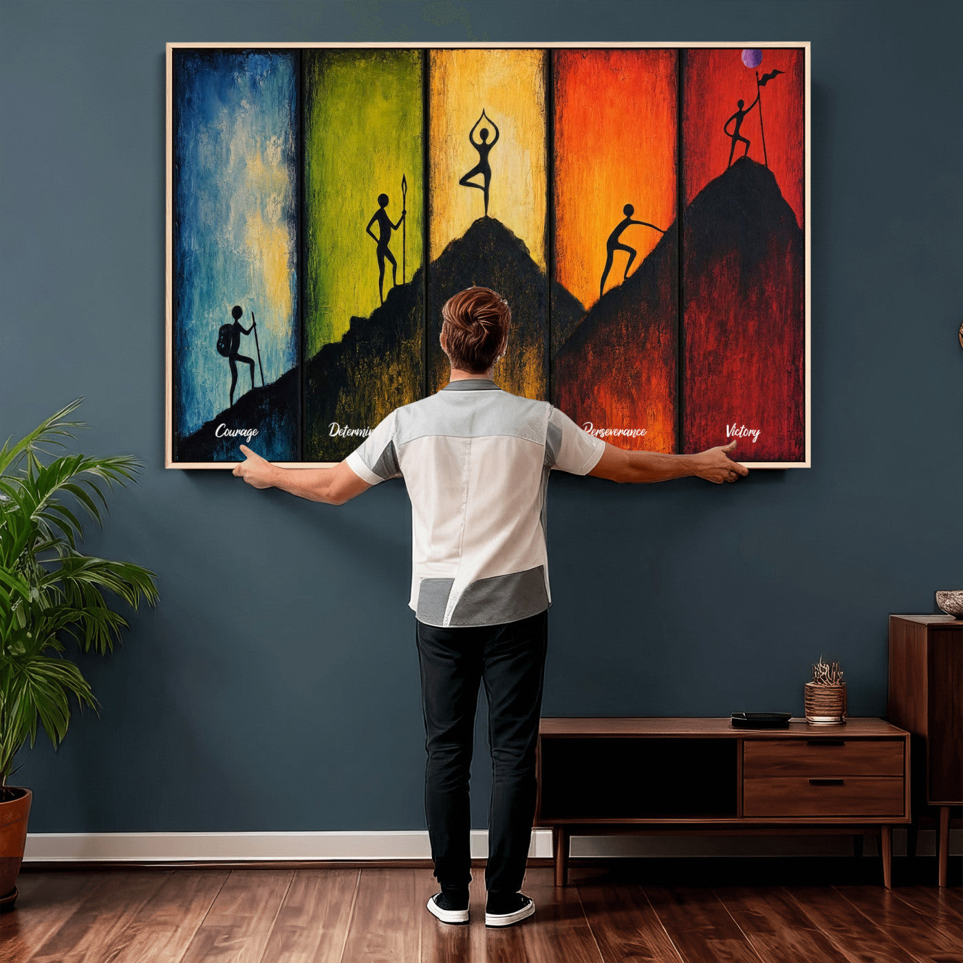 59418630-MGV-CV-36X24 - Success Journey Courage to Victory Wall Art Canvas Print - Motivational Office Decor